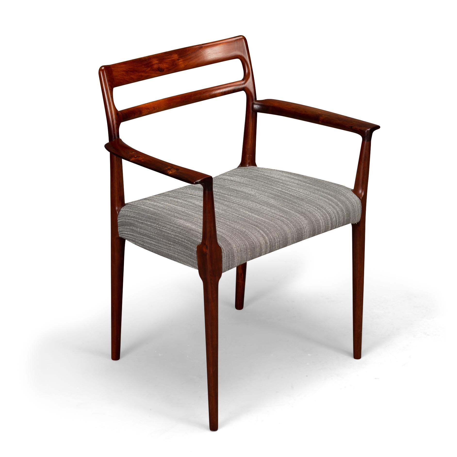 Dänische neu gepolsterte Sessel aus Palisanderholz von Erling Torvits für Soro, 2er-Set im Angebot 9