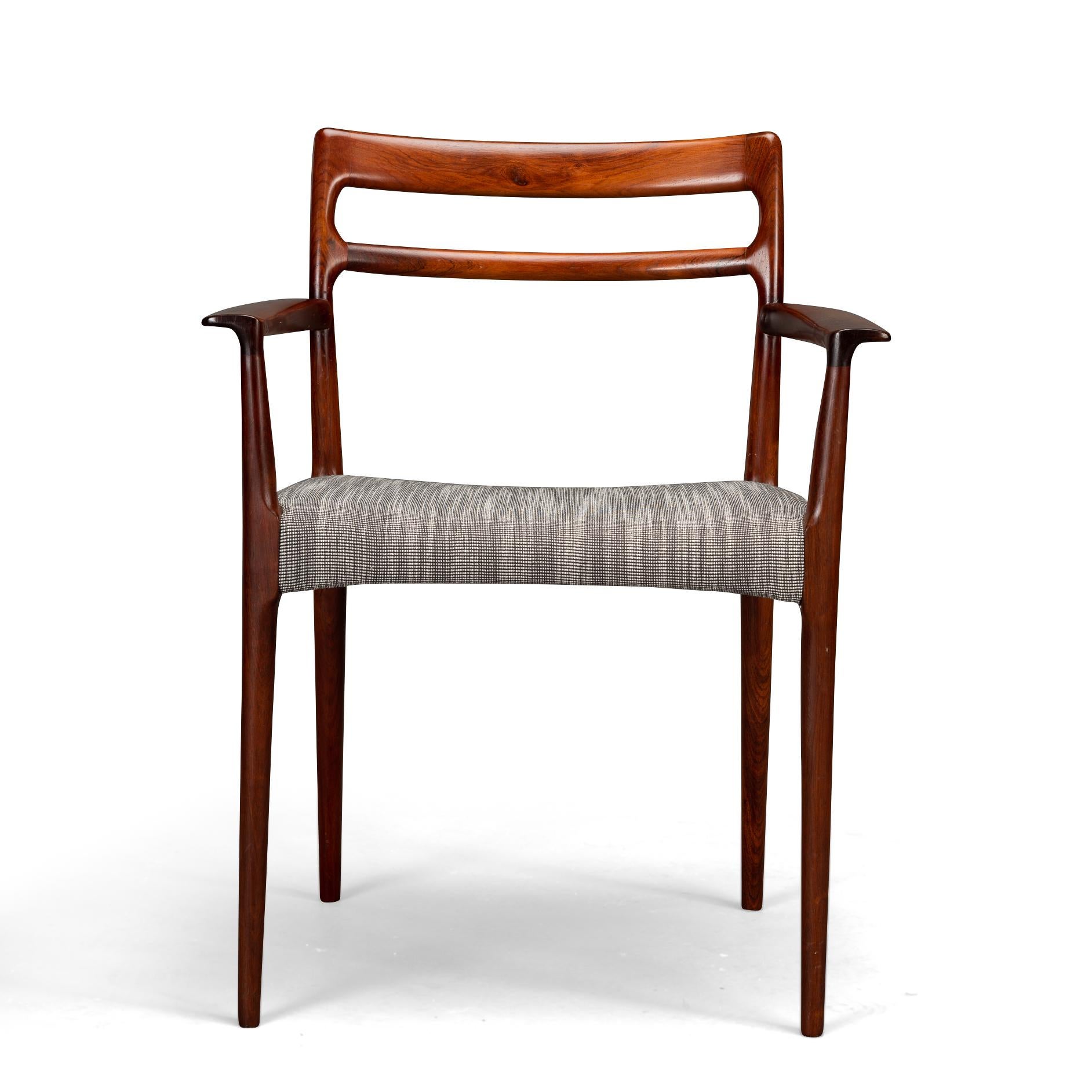 Danish Reupholstered Rosewood Armchairs by Erling Torvits for Soro, Set of 2 For Sale 10