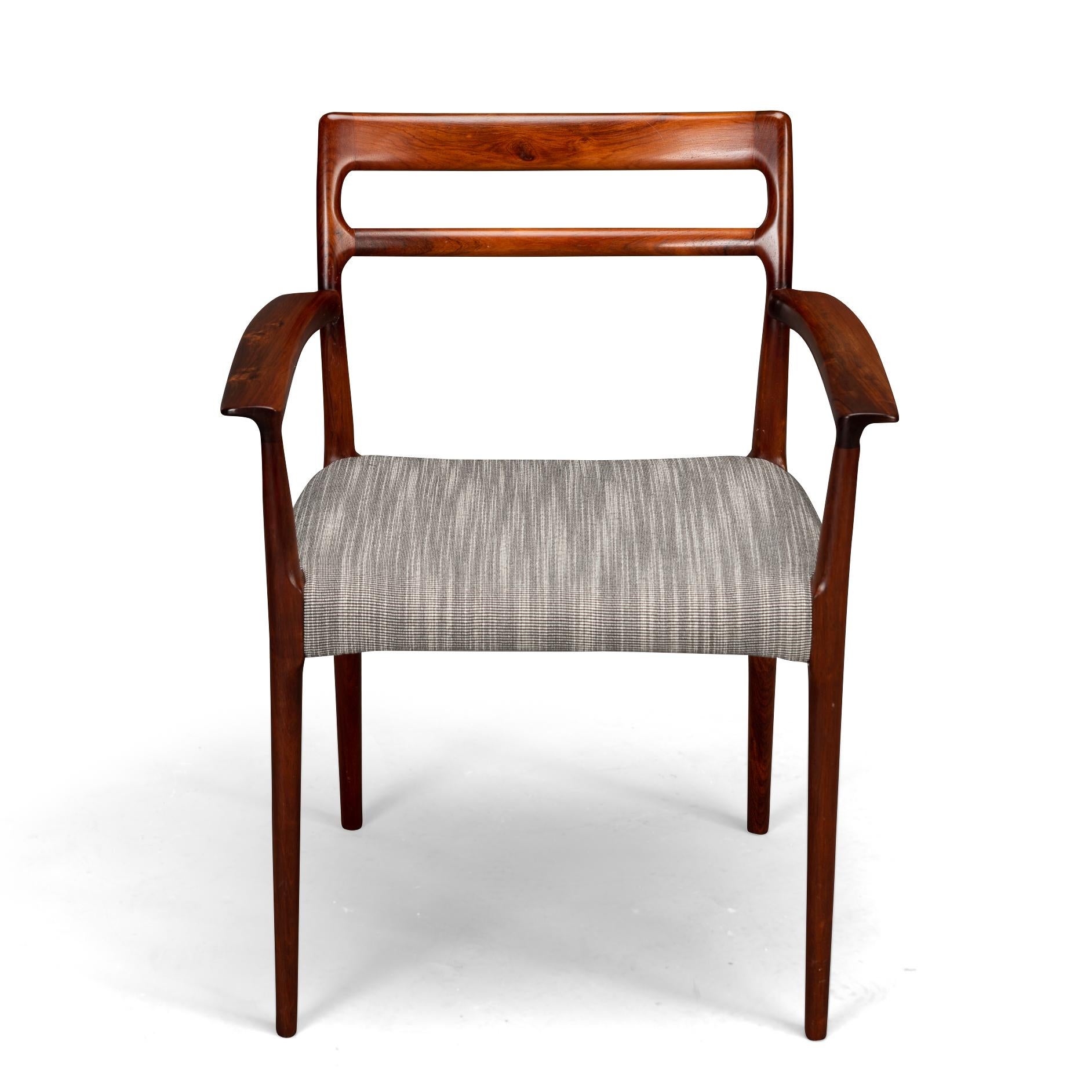 Danish Reupholstered Rosewood Armchairs by Erling Torvits for Soro, Set of 2 For Sale 11