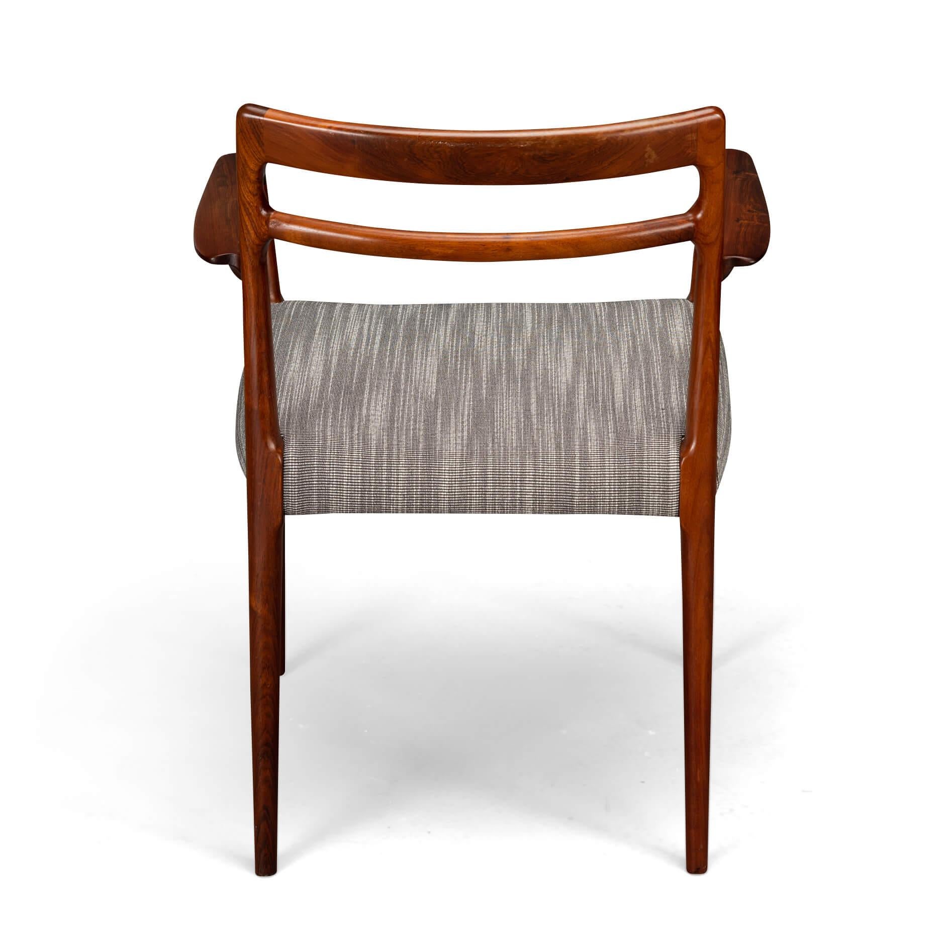 Danish Reupholstered Rosewood Armchairs by Erling Torvits for Soro, Set of 4 2