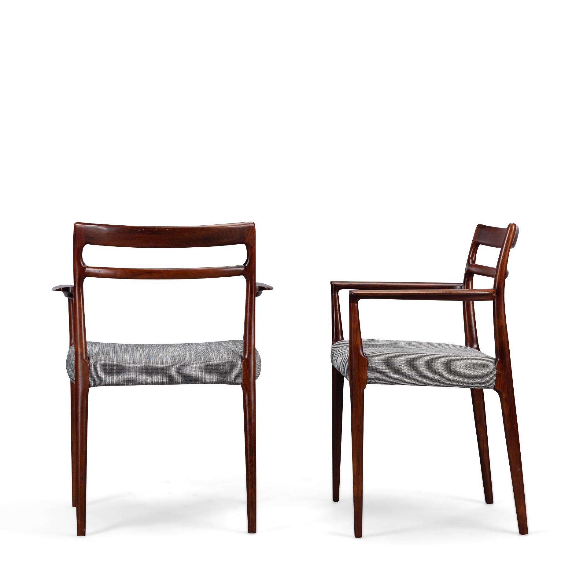 Danish Reupholstered Rosewood Armchairs by Erling Torvits for Soro, Set of 2 For Sale 6