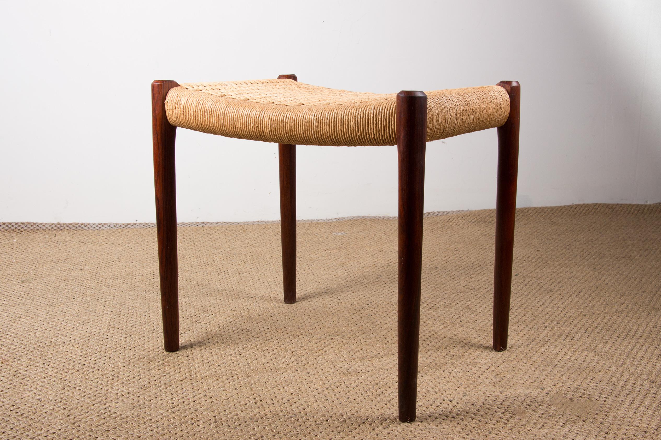 Danish Rio Rosewood & Rope Model 80 Stool by Niels Otto Moller, 1960 5