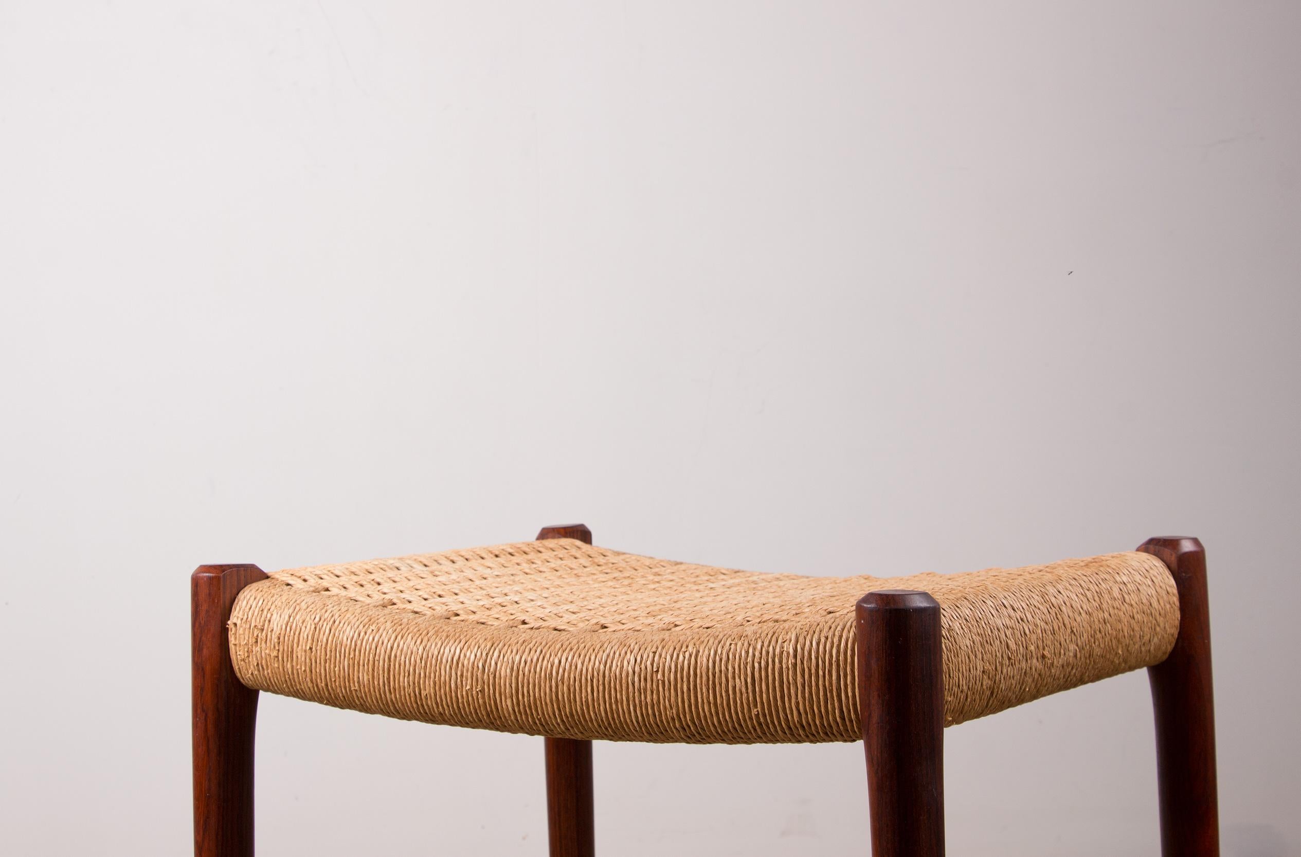 Danish Rio Rosewood & Rope Model 80 Stool by Niels Otto Moller, 1960 6