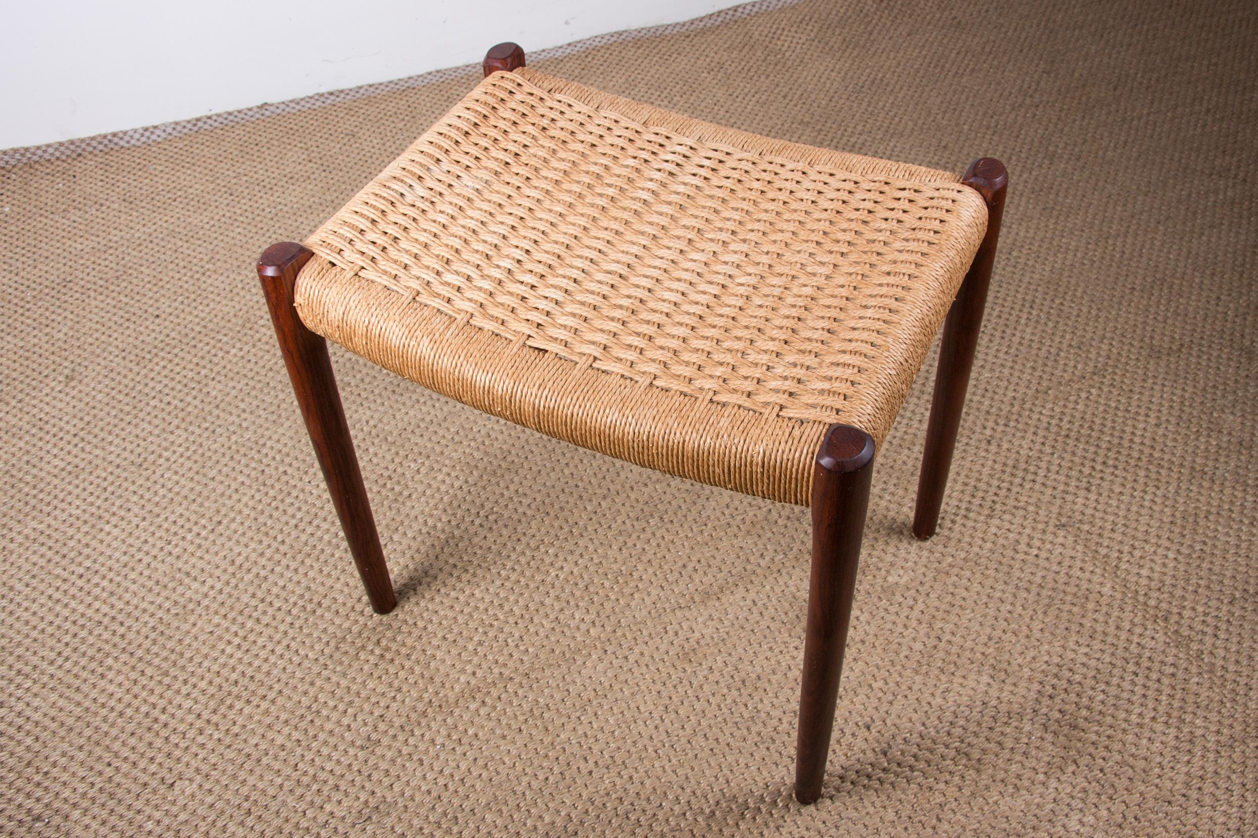 Danish Rio Rosewood & Rope Model 80 Stool by Niels Otto Moller, 1960 7