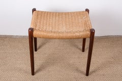 Tabouret danois Rio en bois de rose et corde Modèle 80 de Niels Otto Moller, 1960