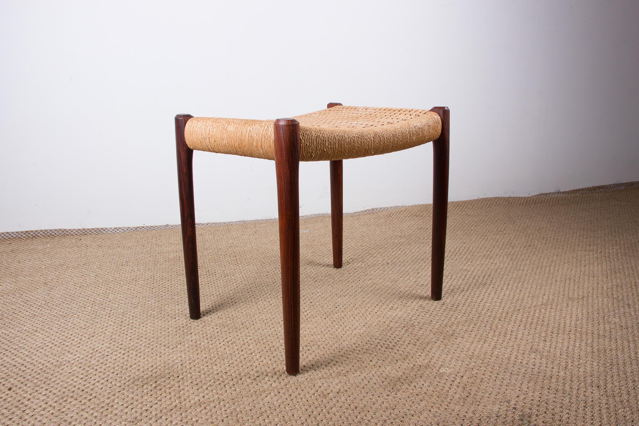 Danish Rio Rosewood & Rope Model 80 Stool by Niels Otto Moller, 1960 1
