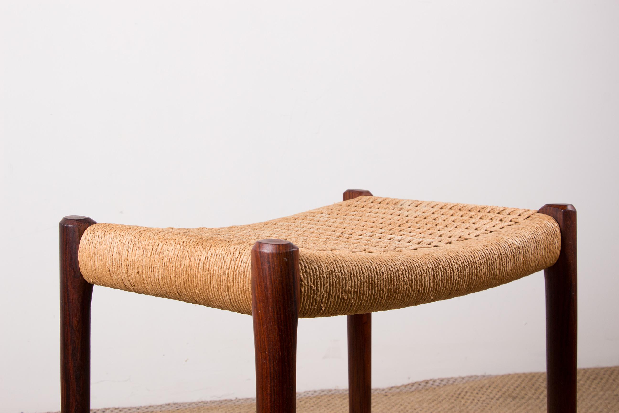 Danish Rio Rosewood & Rope Model 80 Stool by Niels Otto Moller, 1960 2