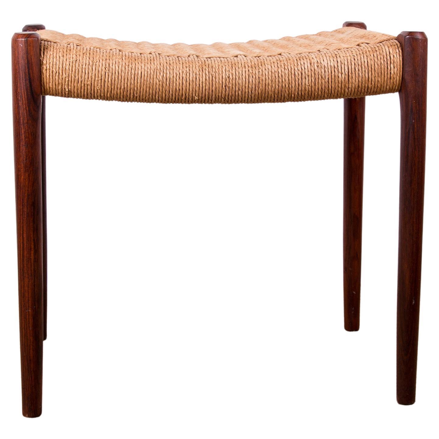 Danish Rio Rosewood & Rope Model 80 Stool by Niels Otto Moller, 1960
