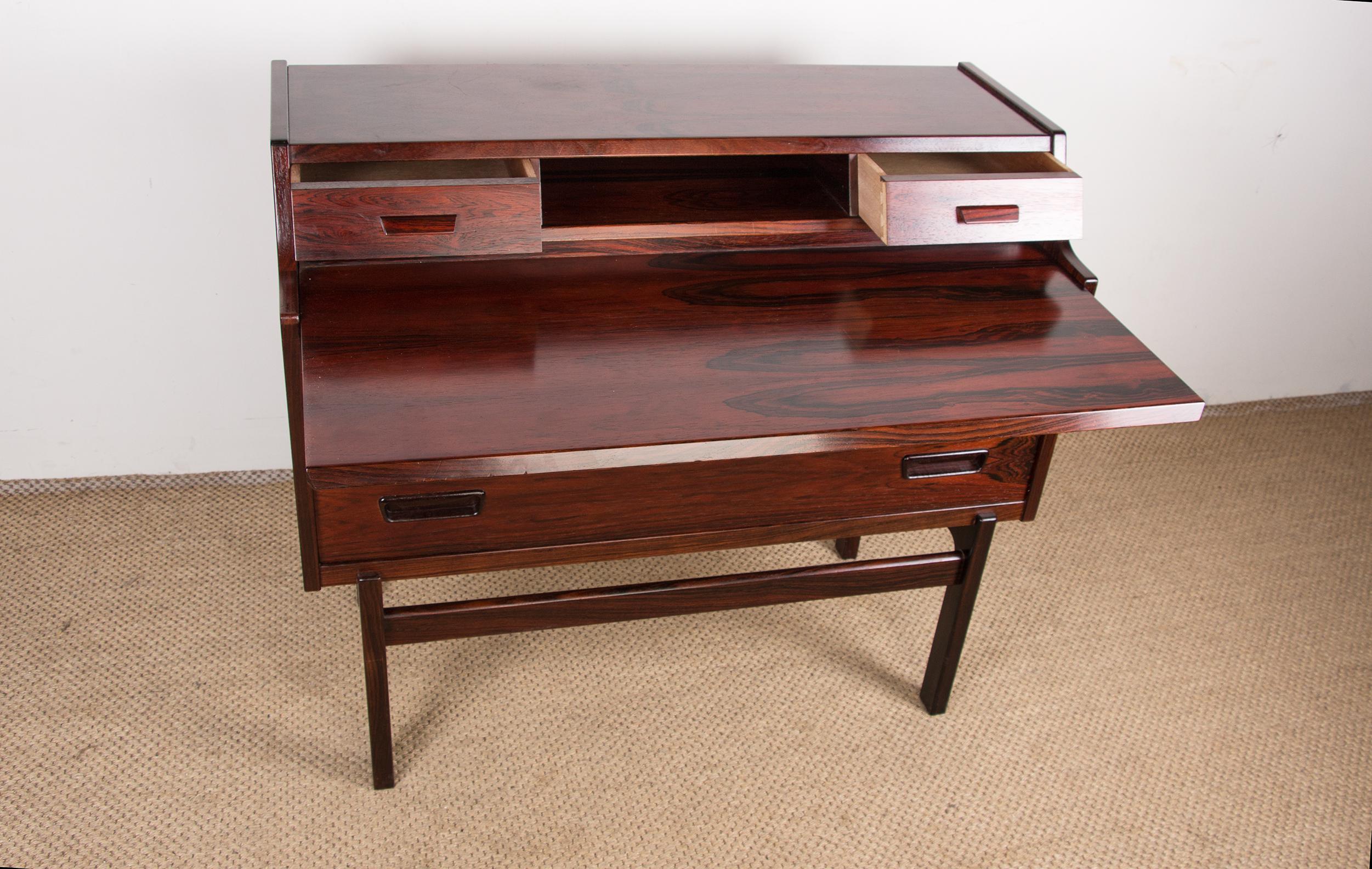 Danish Rio Rosewood  Secretaire by Arne Wahl Iversen for Vinde Mobelfabrik 1960. For Sale 3