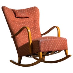 Dänischer Schaukel- und Loungesessel, Alfred Christensen zugeschrieben, 1940er Jahre