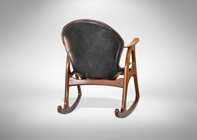 Mid-20th Century Danish Rocking Chair by Aage Christiansen, 1960s For Sale