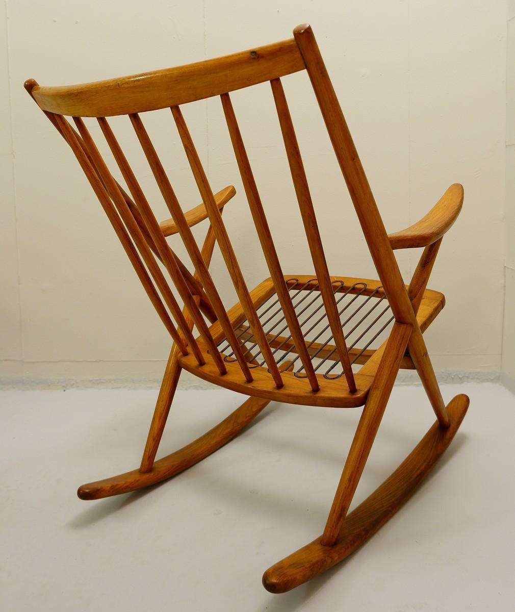 Mid-Century Modern Danish Rocking Chair by Frank Reenskaug for Bramin, 1960s, a Pair Available