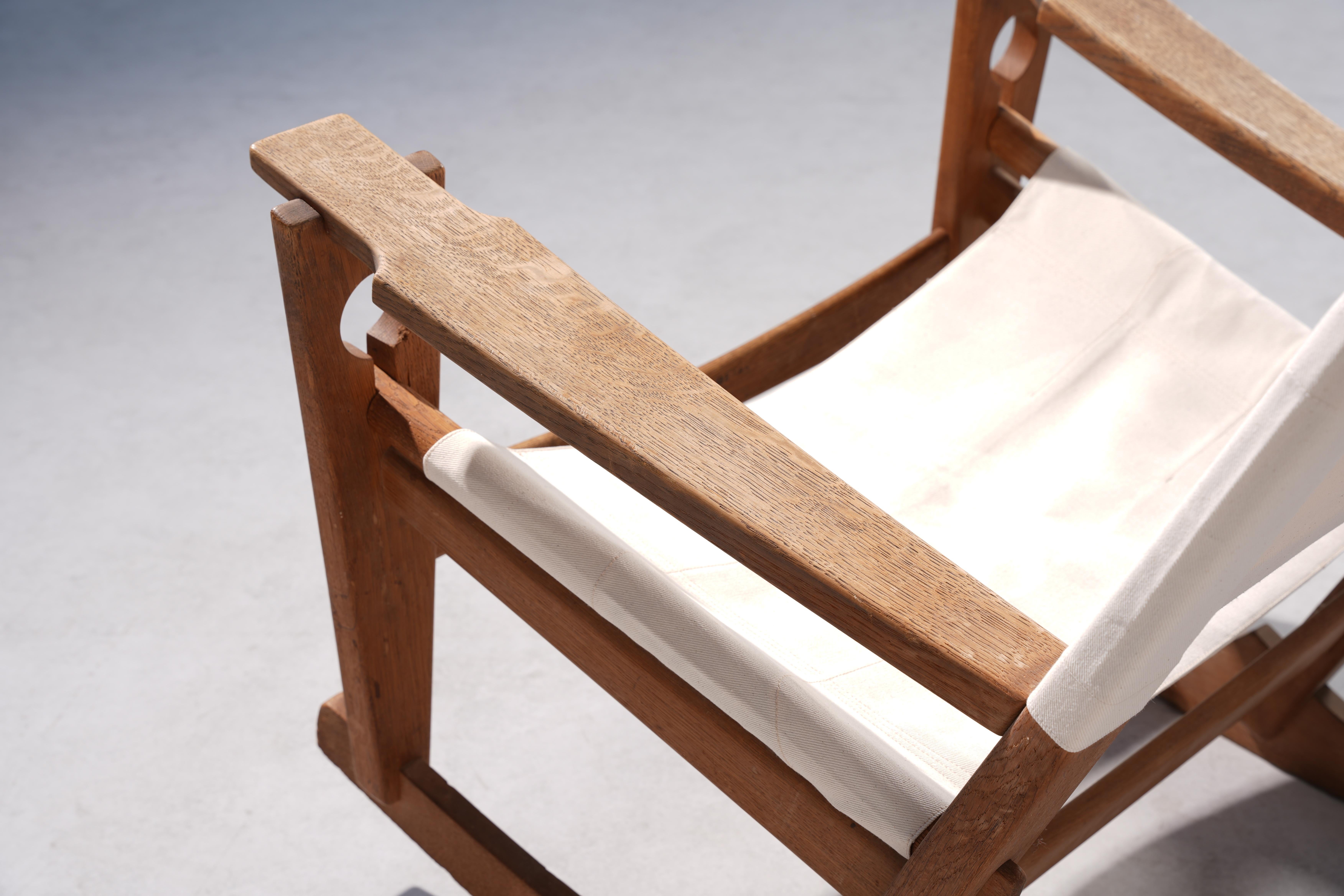 Fauteuil à bascule danois de Hans J. Wegner pour Getama, Oak, ann�ées 1960 en vente 2