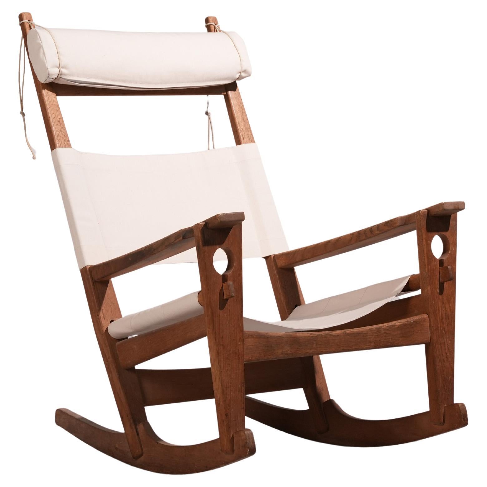 Fauteuil à bascule danois de Hans J. Wegner pour Getama, Oak, années 1960 en vente