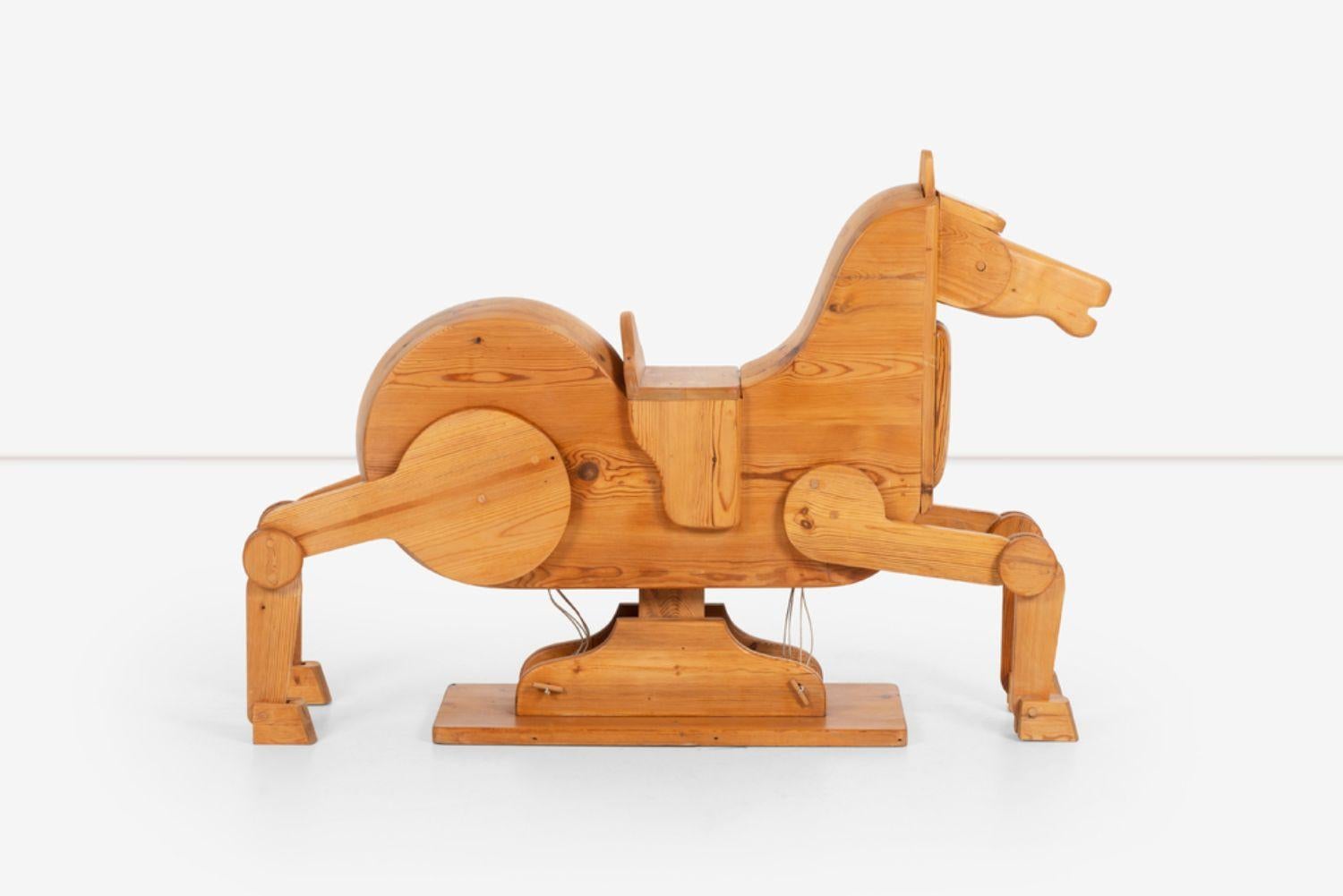 Danish Rocking Horse from Den Permanente, Copenhagen. 1960c. Interactive by pulling strings for different positions.
Den Permanente was a store in Copenhagen that existed from the 1930s to the 1980s. It was more than a store, it was a collective of