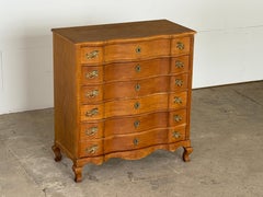 Danish Rococo Oak Serpentine Chest of Drawers, 1940s
