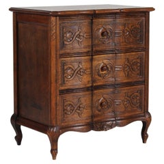 Danish Rococo Style Small Hand Carved Chest of Drawers of Oak 1940s