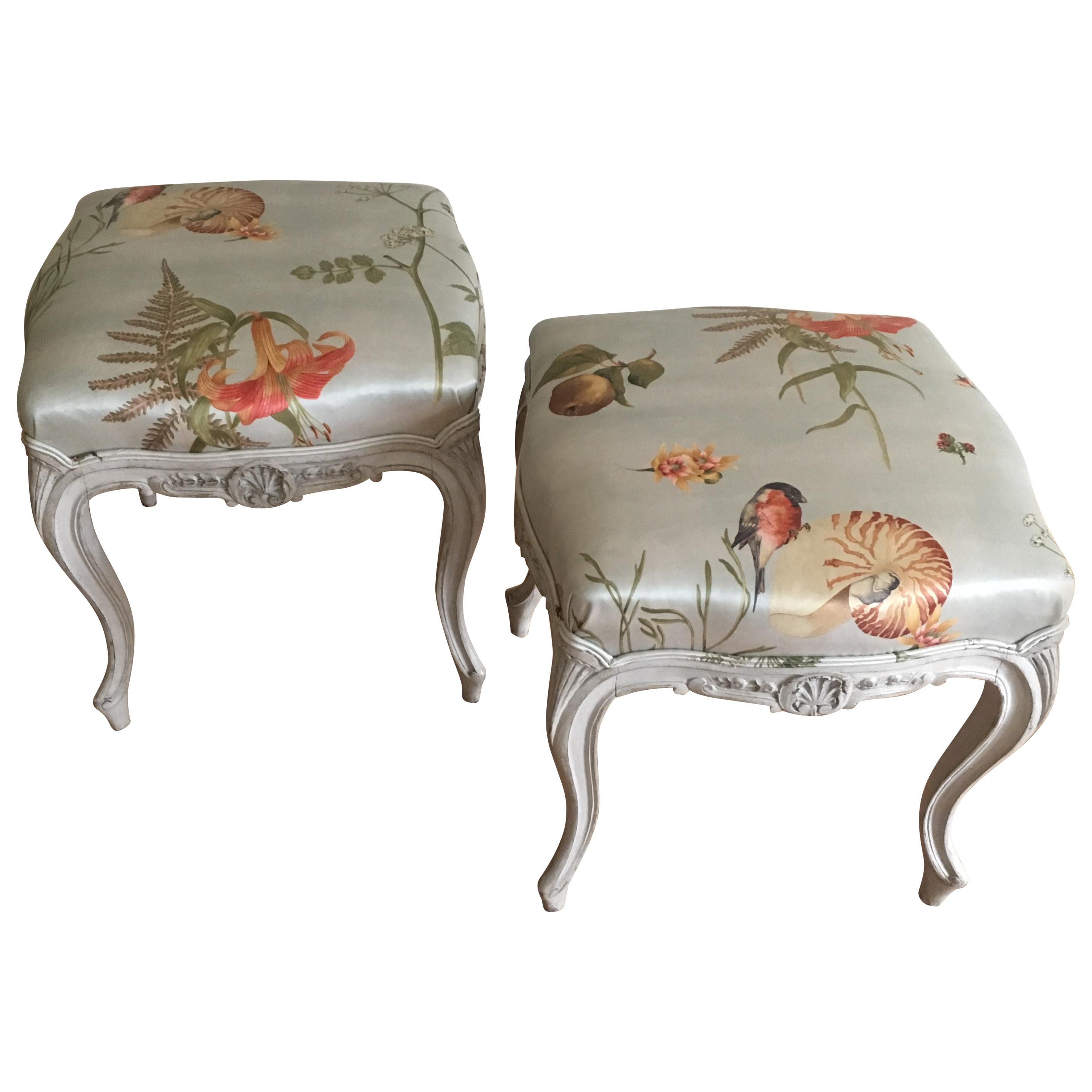 Danish Rococo Style Tabourets For Sale