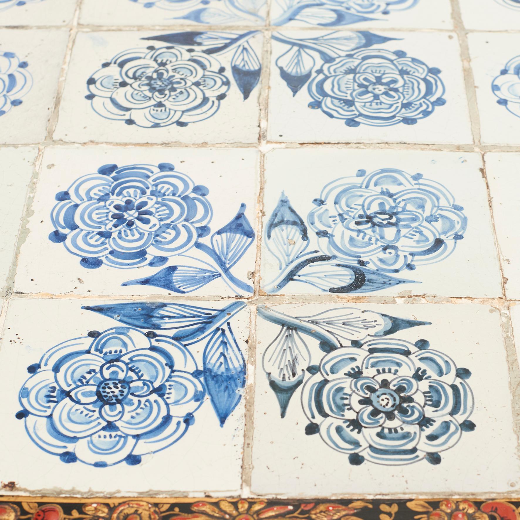 Danish Rococo Tile-Top Table with Chinese Motifs 3
