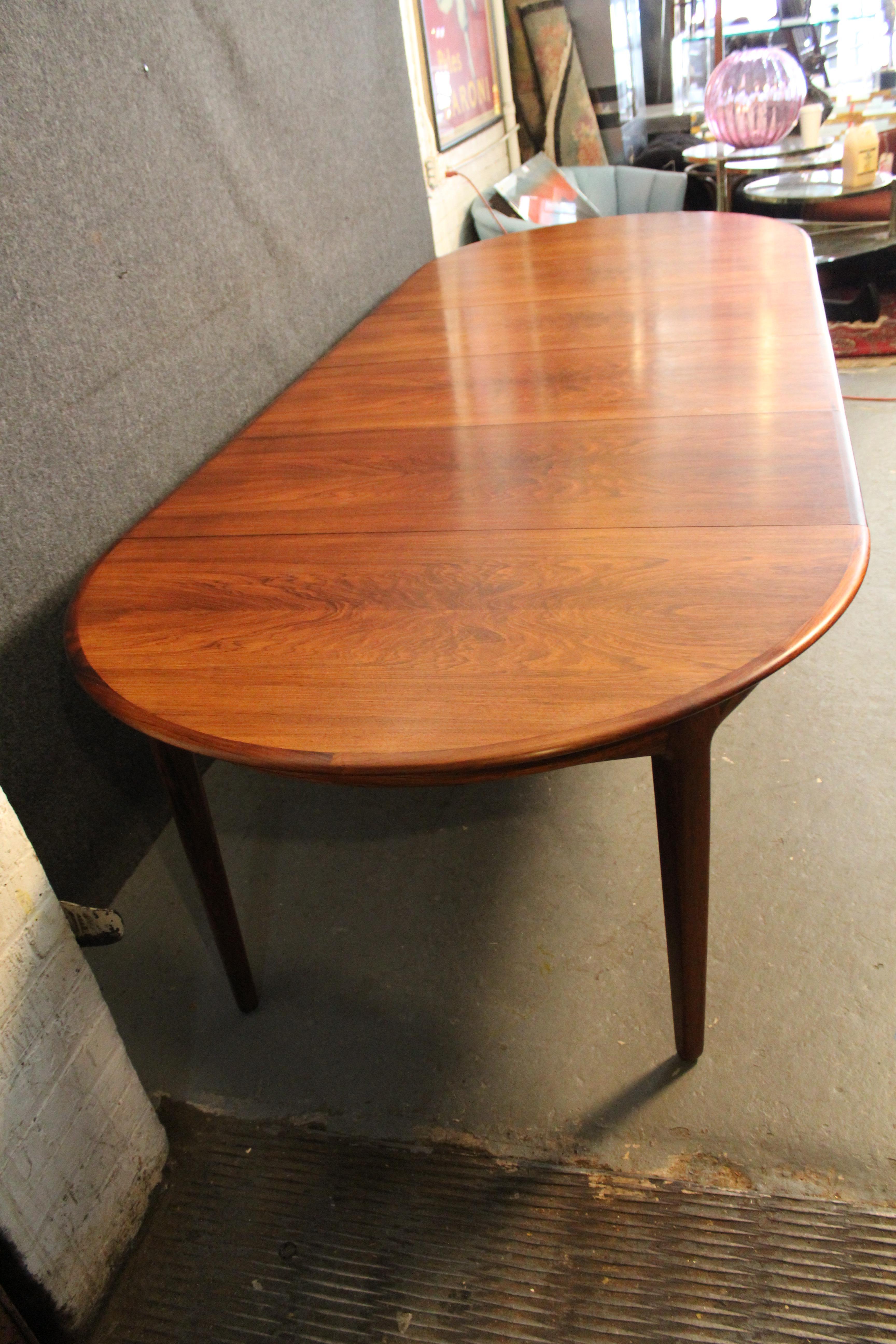 Mid-Century Modern Danish Rosewood 4-Leaf Banquet Table by H. Kjærnulf for Sorø Møbelfabrik
