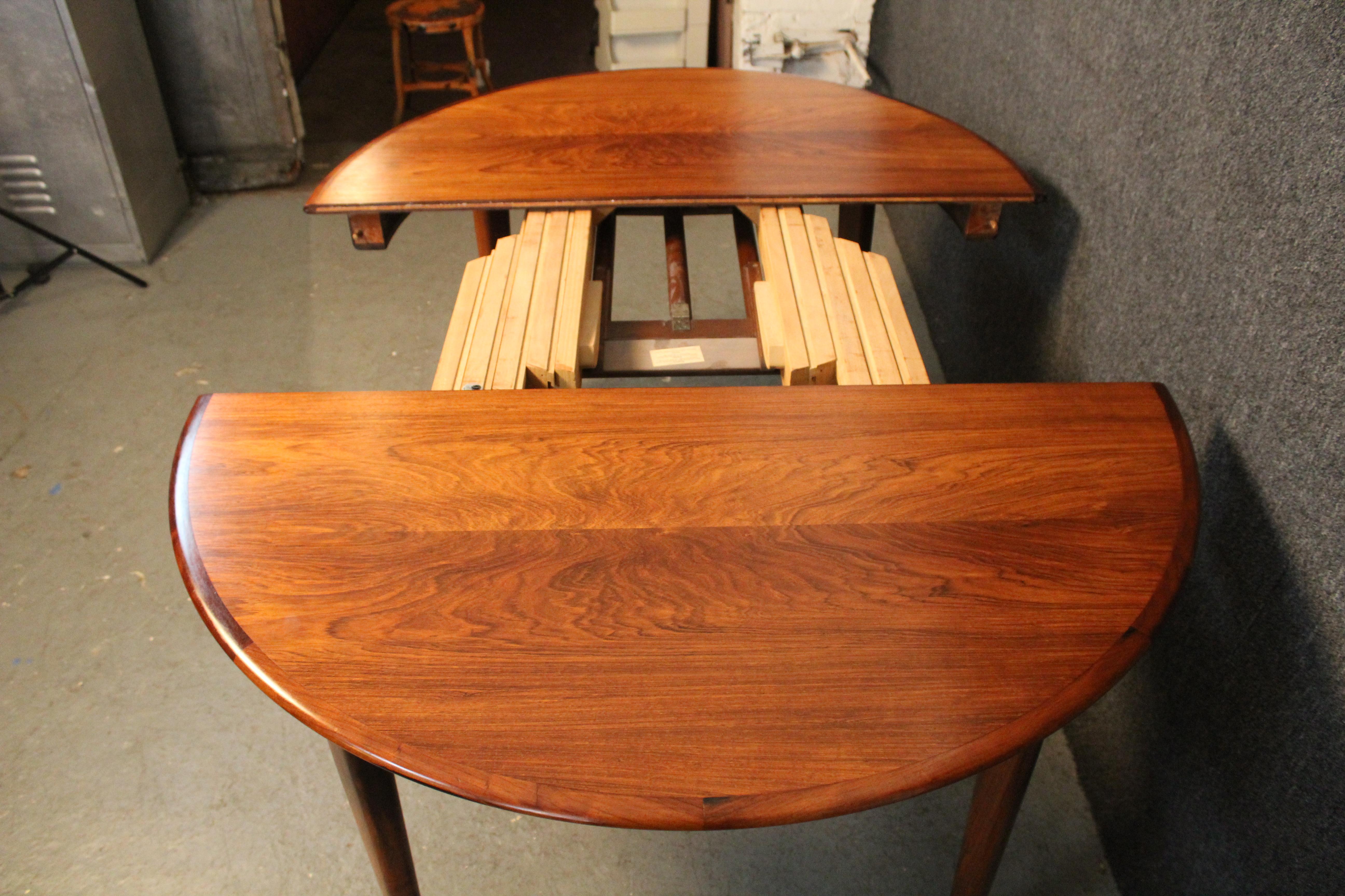 Danish Rosewood 4-Leaf Banquet Table by H. Kjærnulf for Sorø Møbelfabrik 2