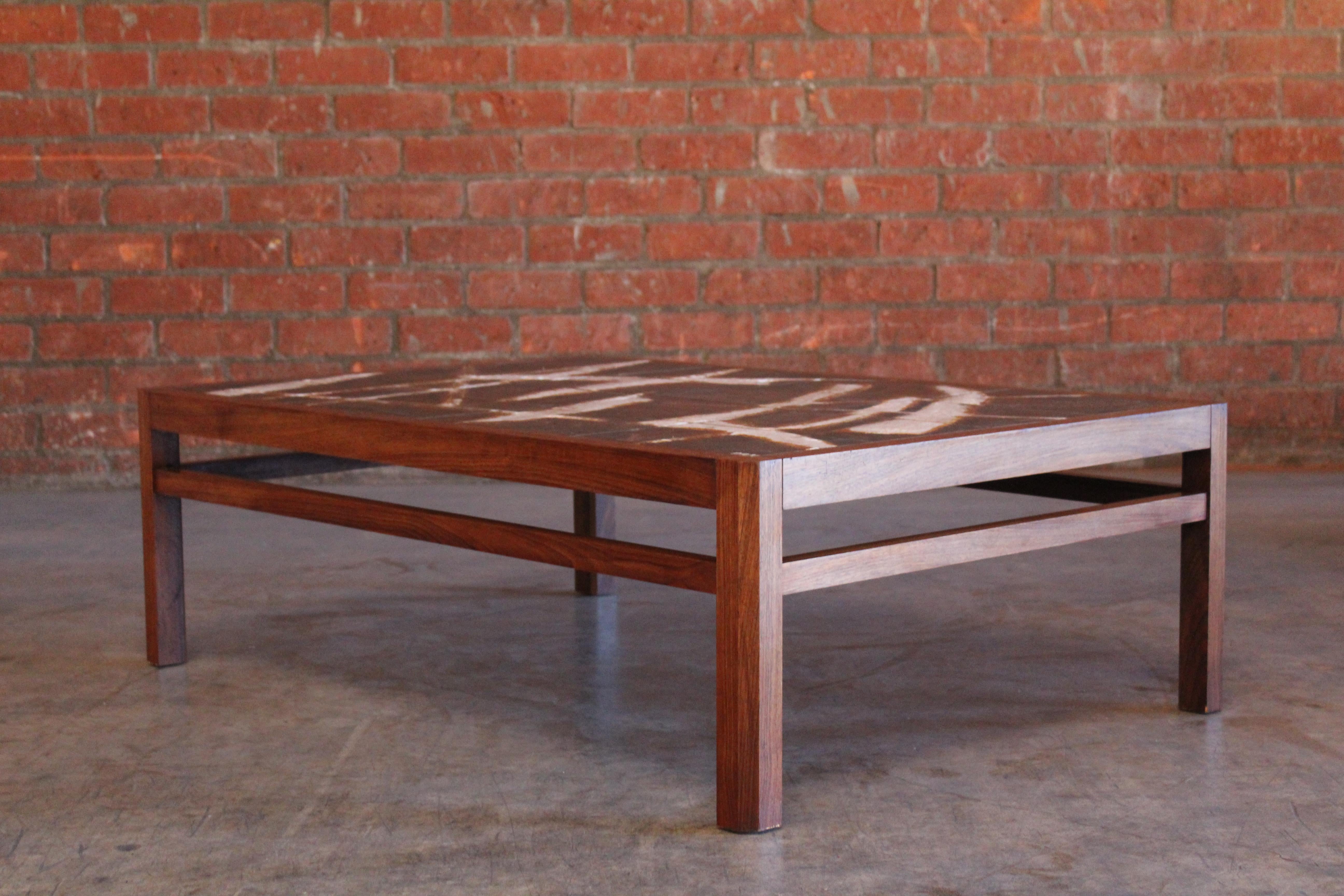 Danish Rosewood and Ceramic Tile Coffee Table by Ole Bjorn Krüger, 1960s For Sale 8