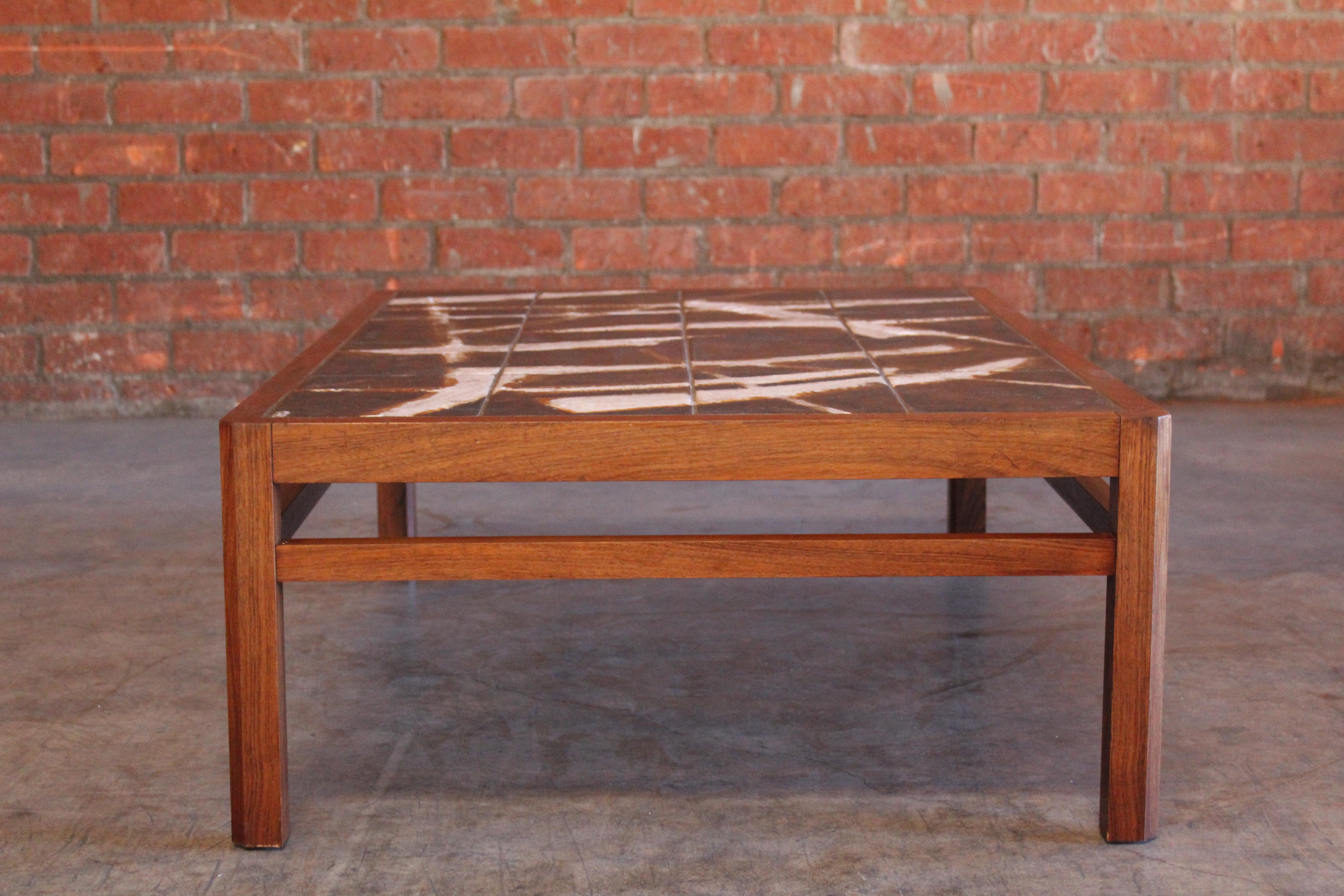 Danish Rosewood and Ceramic Tile Coffee Table by Ole Bjorn Krüger, 1960s For Sale 9