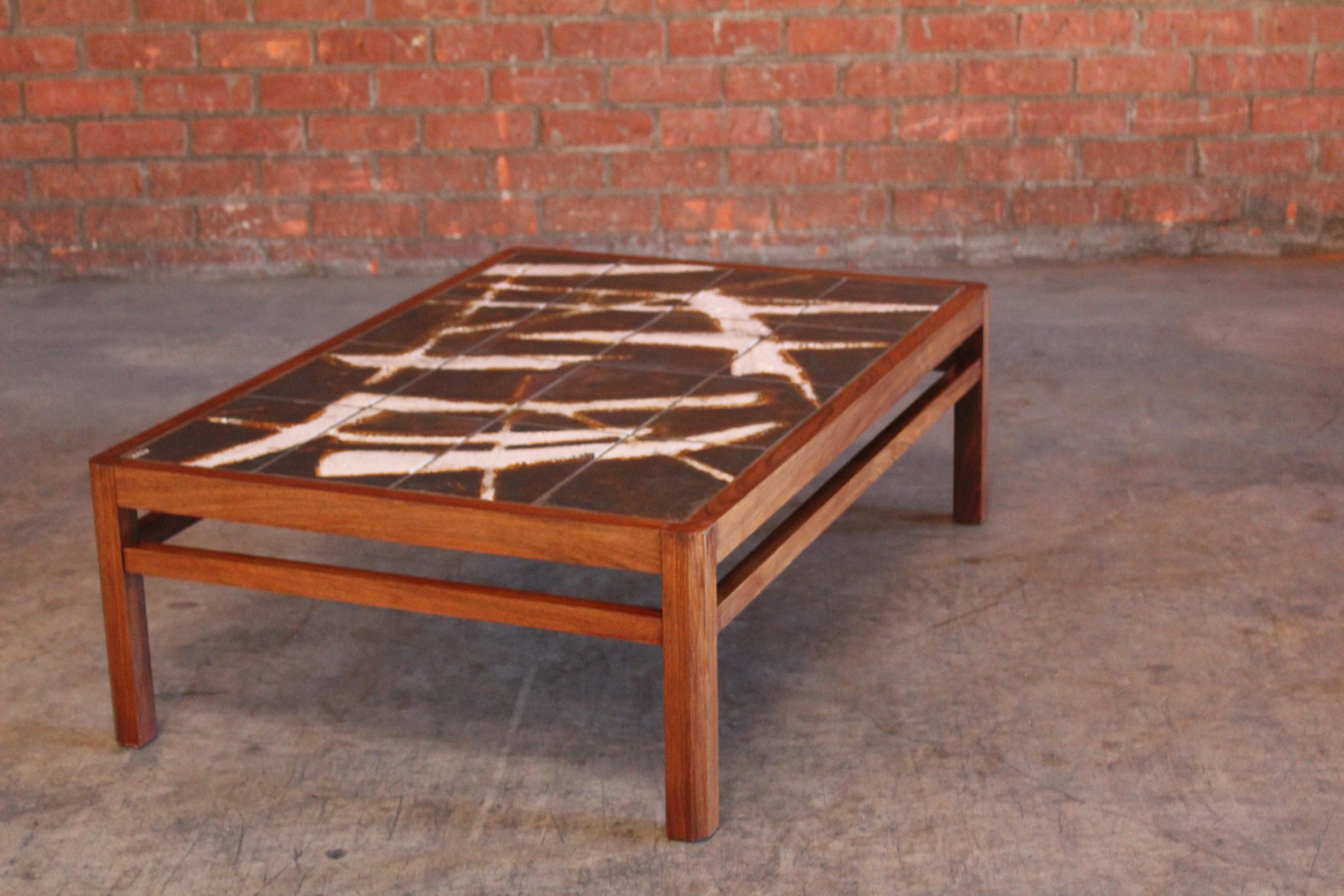 Danish Rosewood and Ceramic Tile Coffee Table by Ole Bjorn Krüger, 1960s For Sale 12