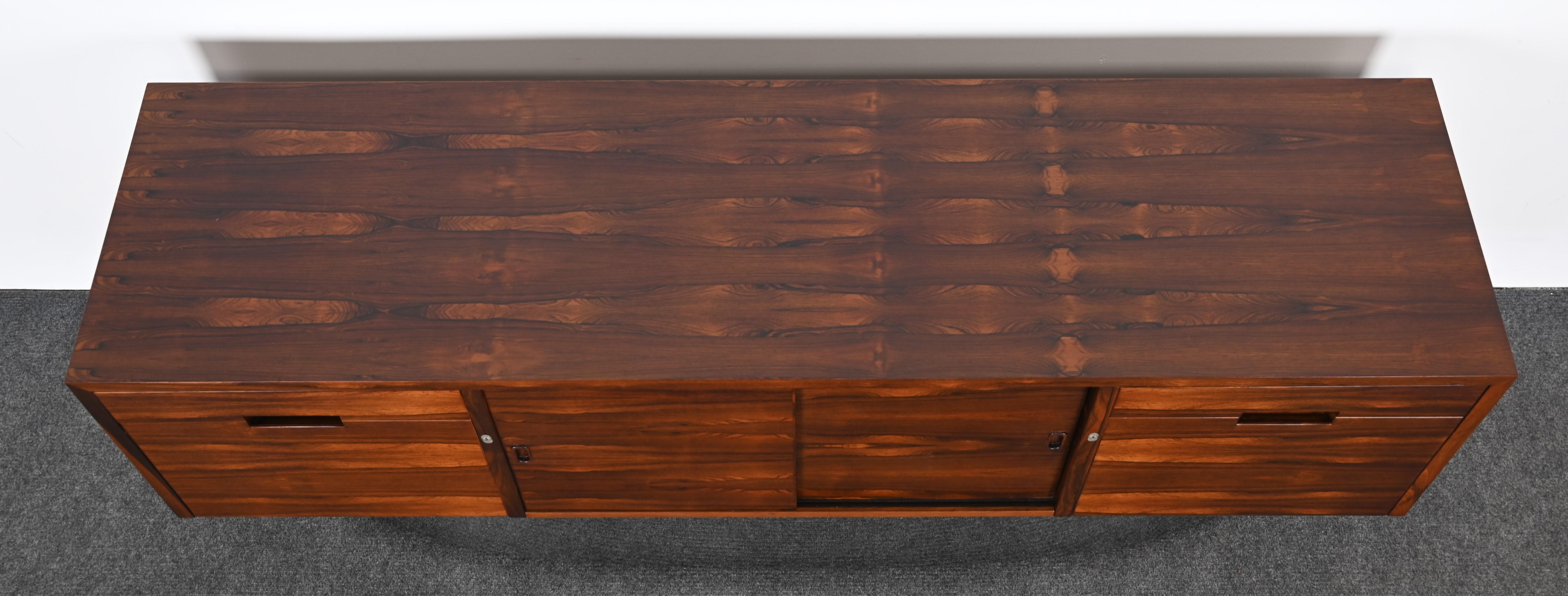 Danish Rosewood and Chrome Credenza, 1960s For Sale 6