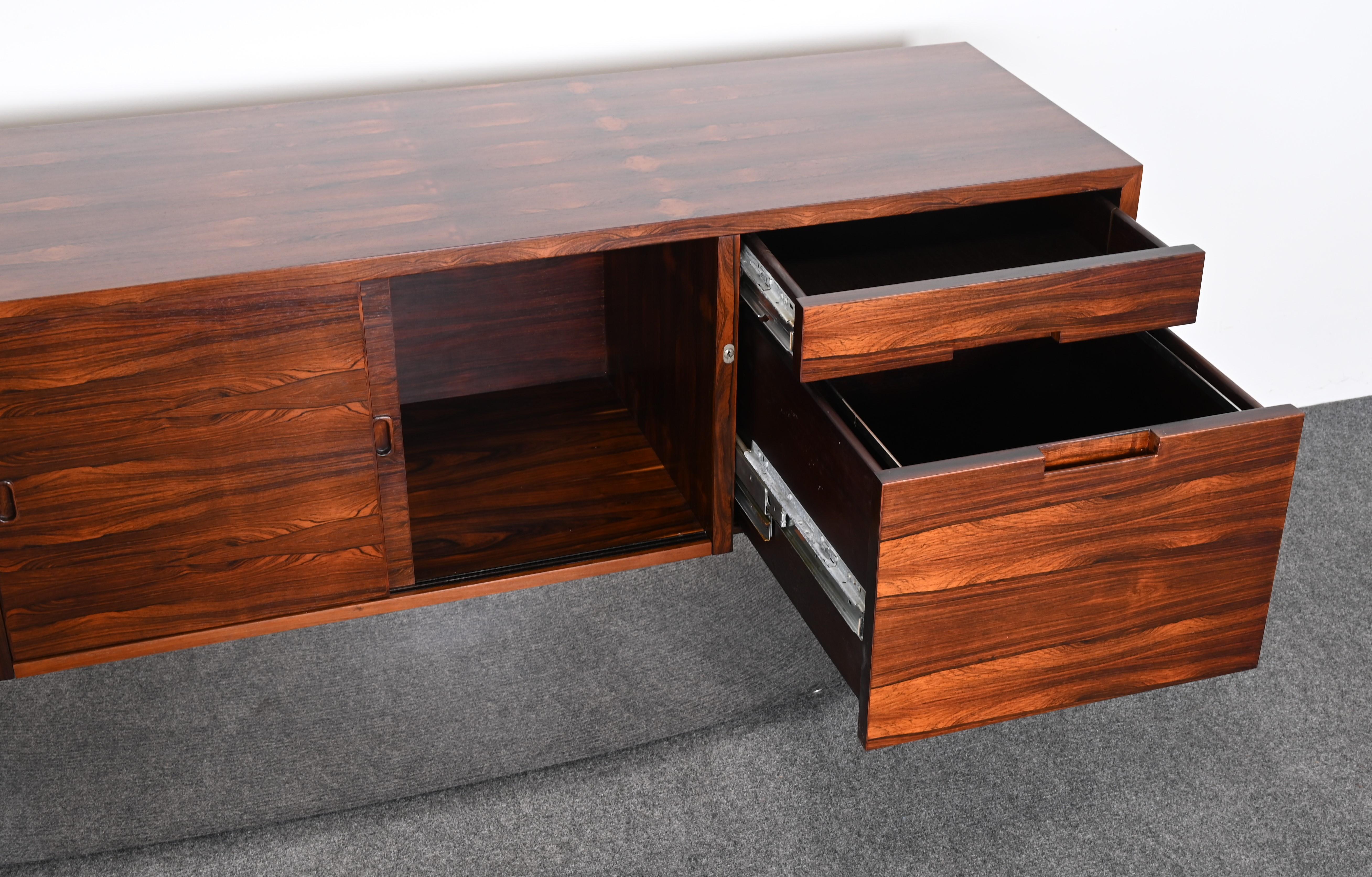 Danish Rosewood and Chrome Credenza, 1960s For Sale 10