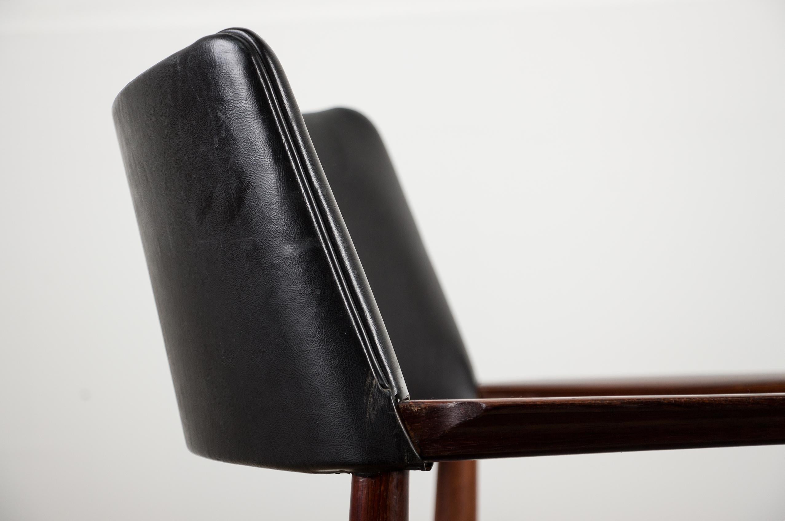 Danish Rosewood and Leather Armchair by Erik Wørts for Soro Stolefabrik For Sale 7