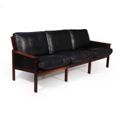 Dänisches Capella-Sofa aus Rosenholz und Leder von Illum Wikkelso