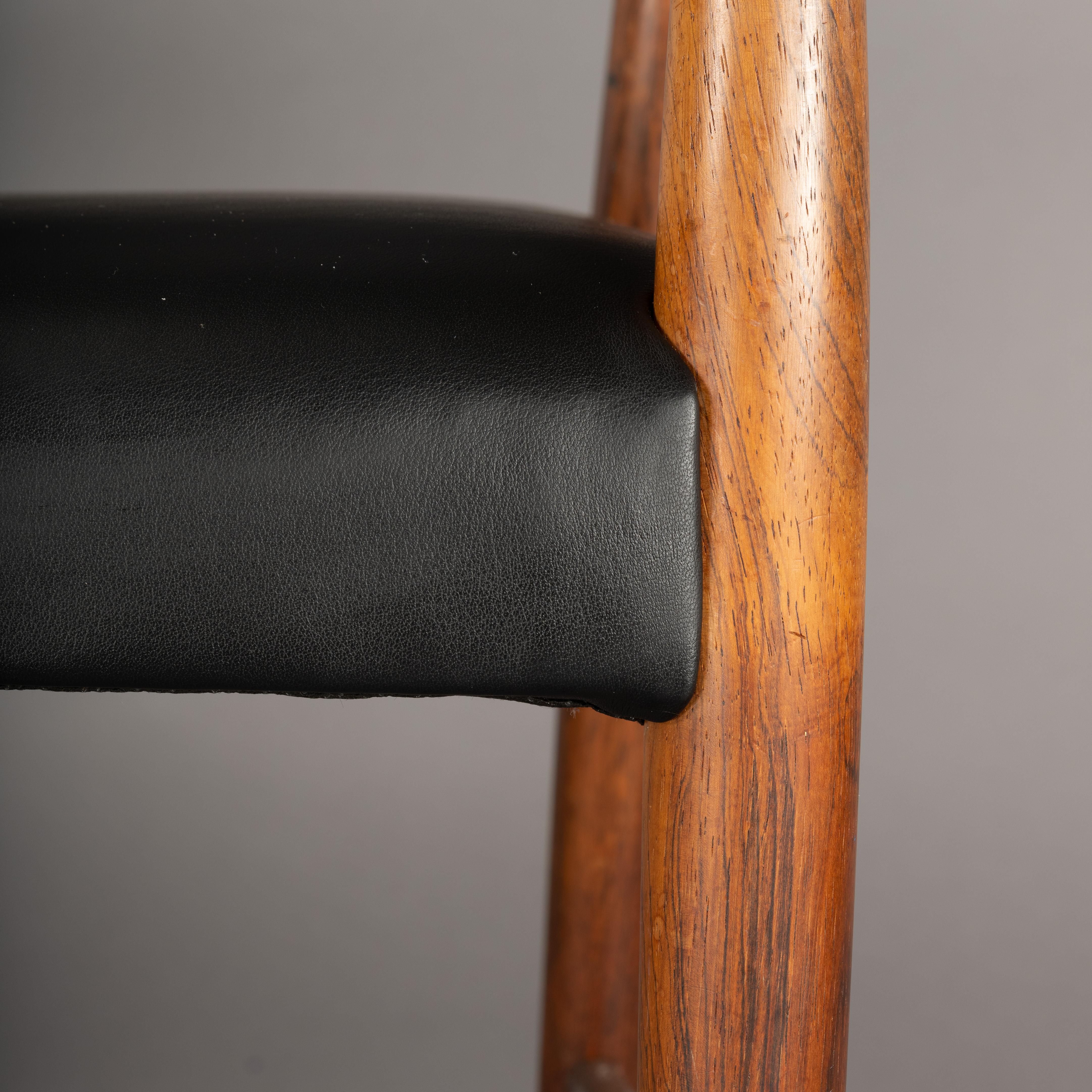 Danish Rosewood and Leather Chairs by Kurt Olsen, Set of Two  2