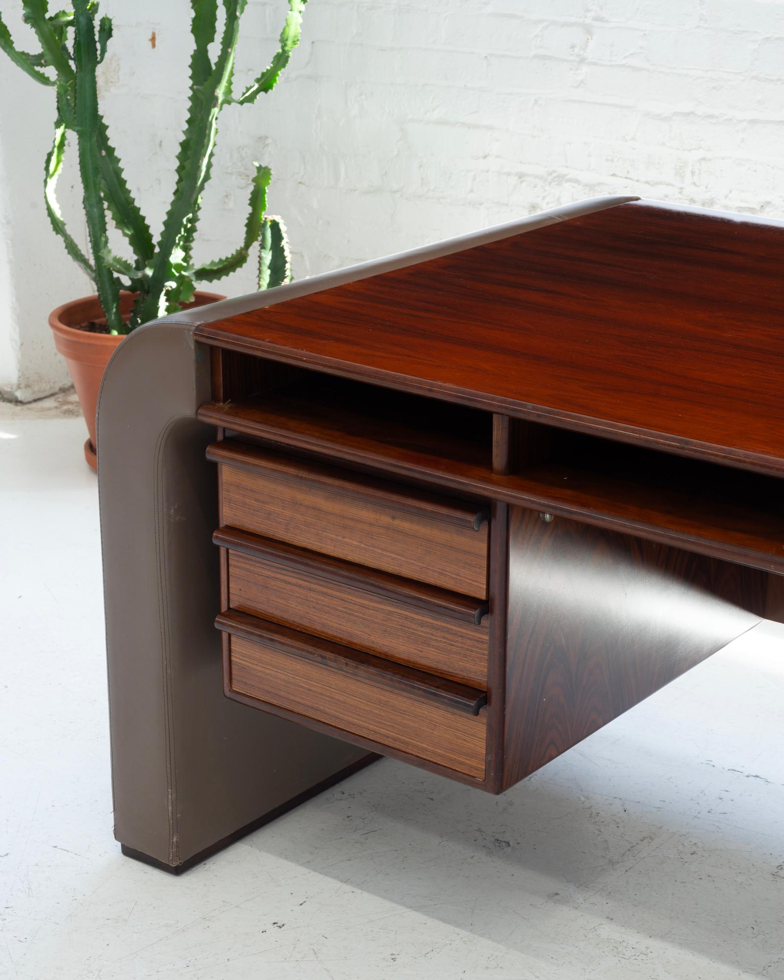 Danish Rosewood and Leather Desk 7