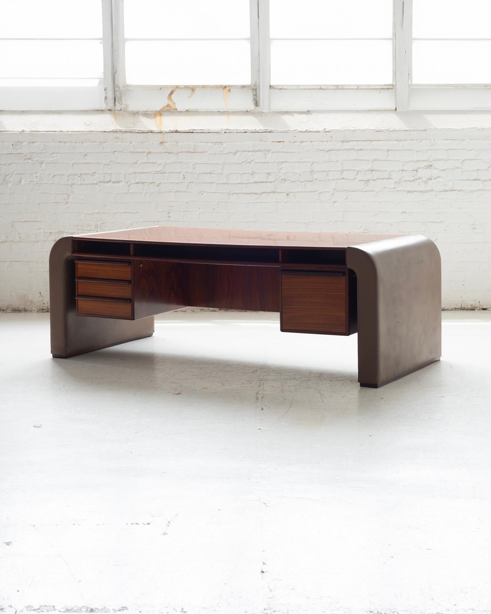 Mid-Century Modern Danish Rosewood and Leather Desk