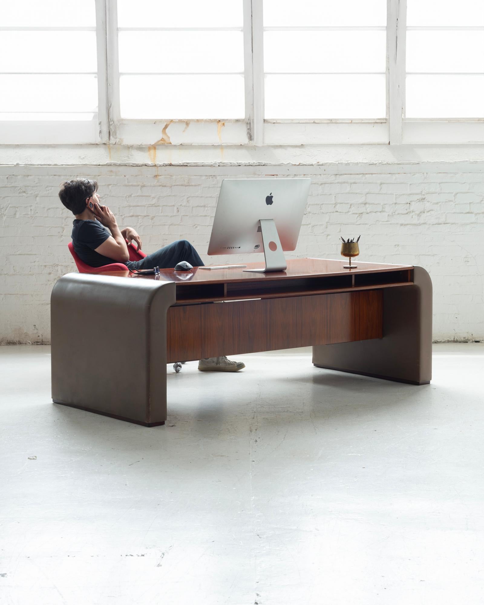 Danish Rosewood and Leather Desk 3