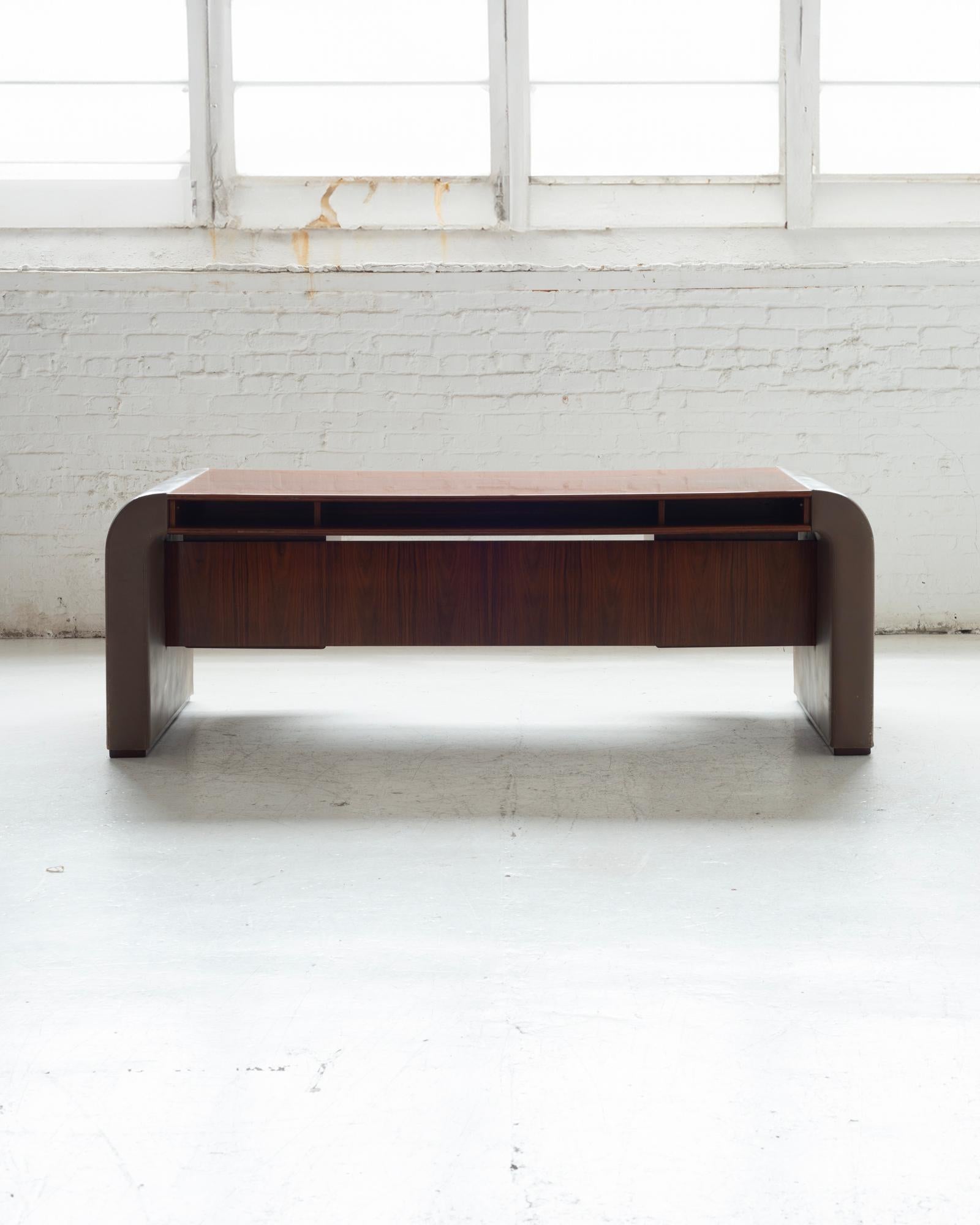 Danish Rosewood and Leather Desk 4