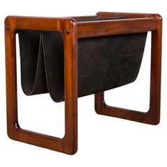 Used Danish Rosewood and Leather Magazine Rack by Kai Kristiansen for Odder Furniture