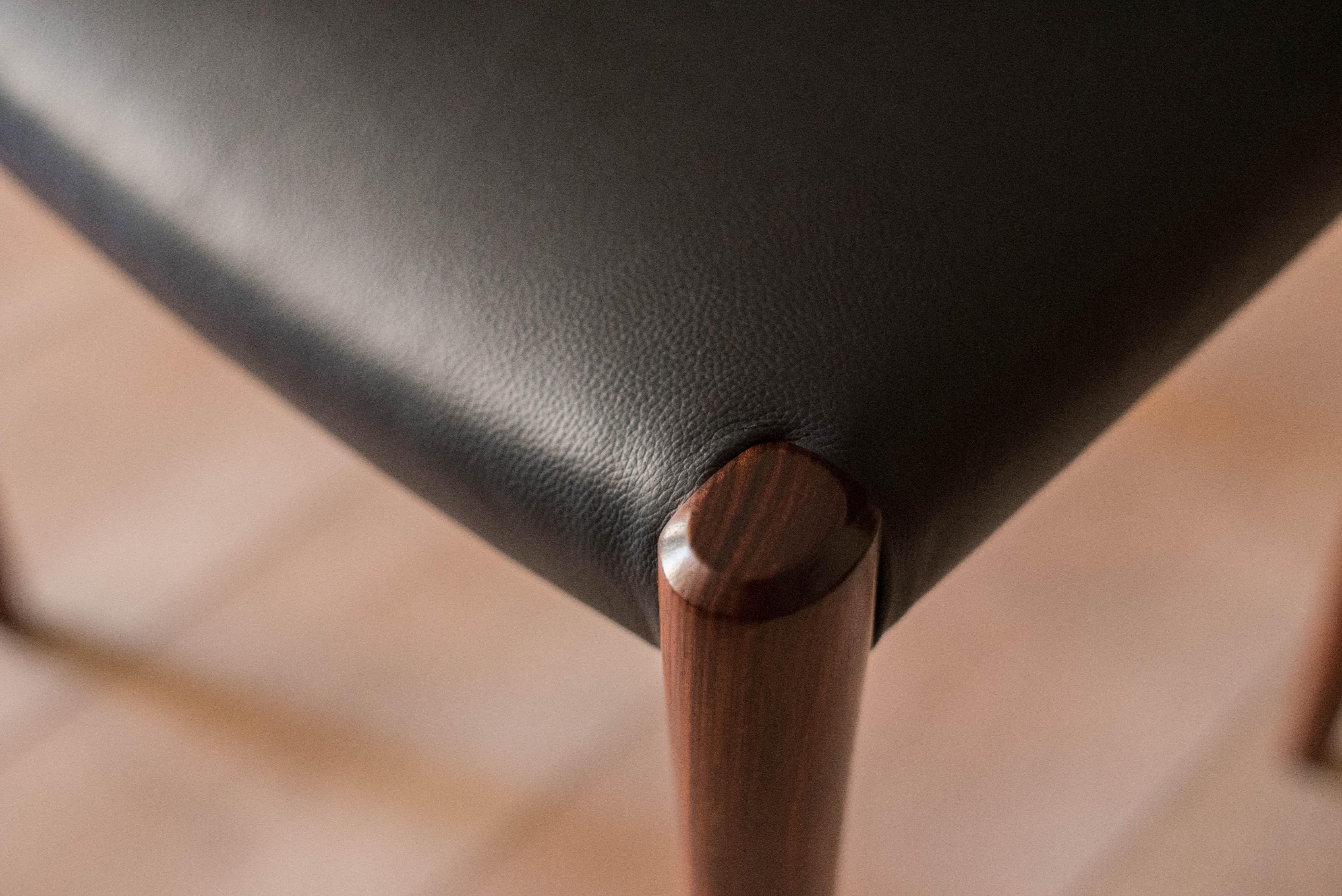 Danish Rosewood and Leather Niels Møller Model 80A Stool for J.L. Møllers 1