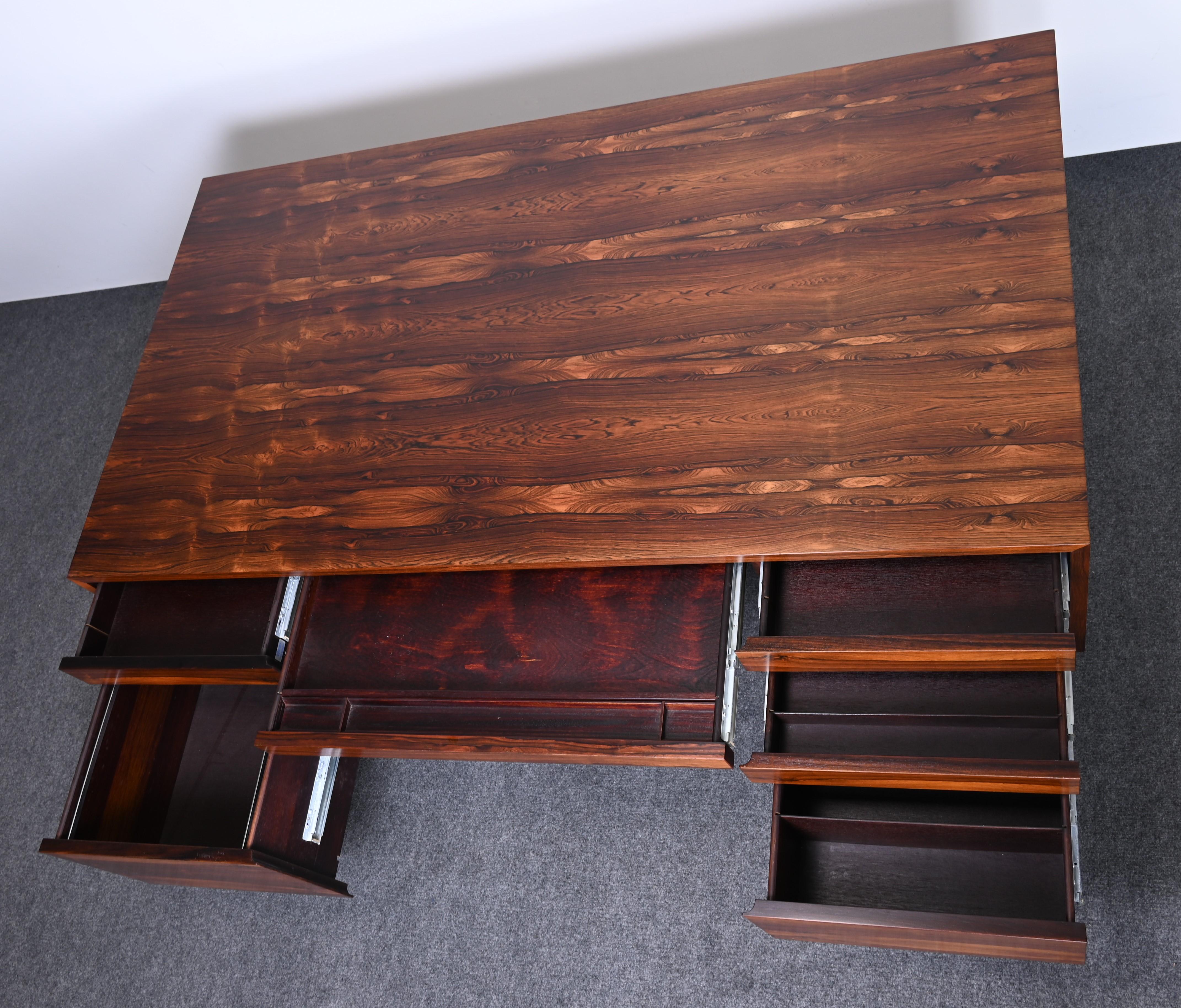 Danish Rosewood and Stainless Steel Executive Desk, 1960s 10