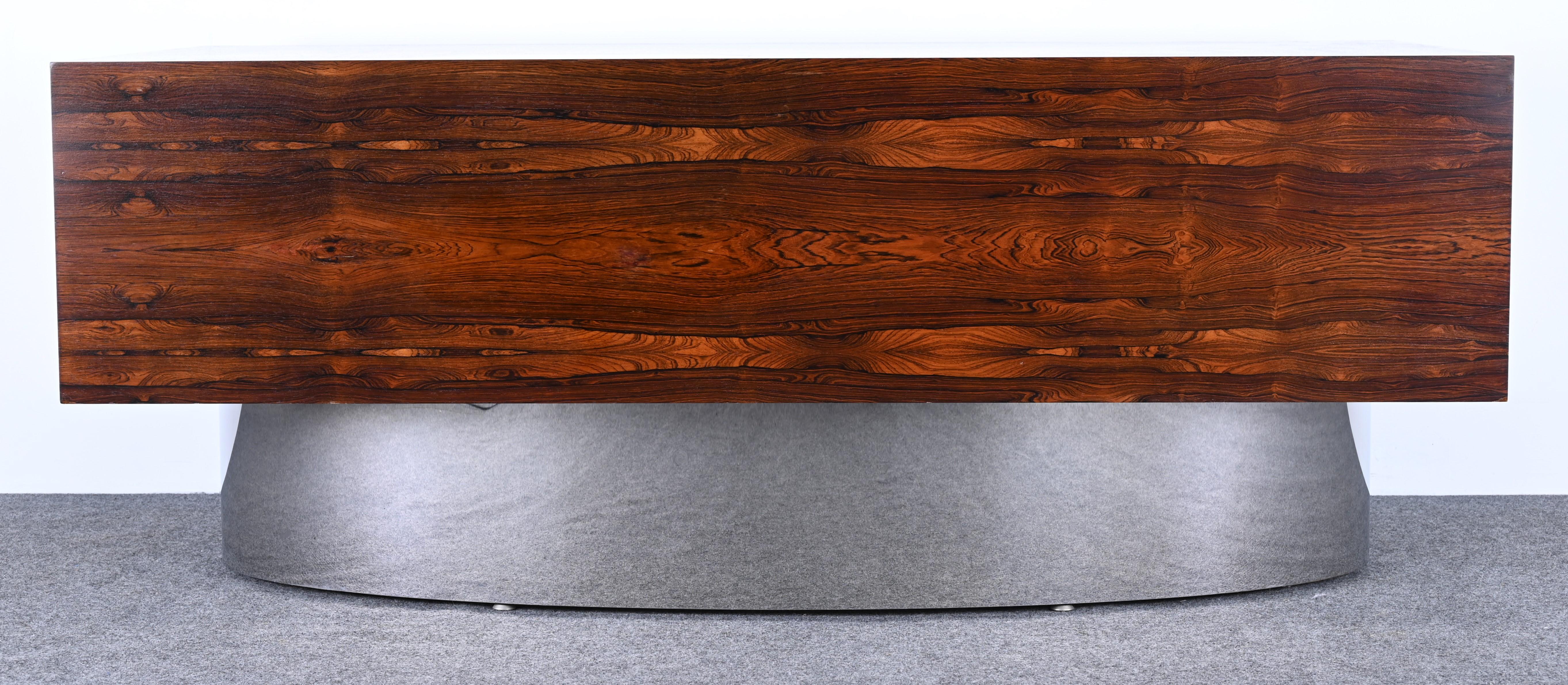 Danish Rosewood and Stainless Steel Executive Desk, 1960s 13