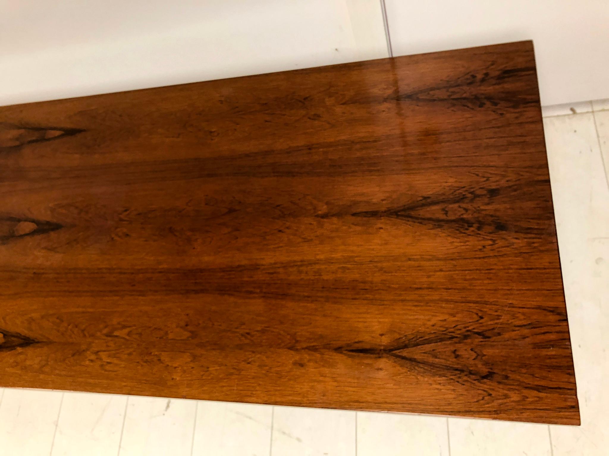 Mid-20th Century Danish Rosewood and Steel Coffee Table For Sale