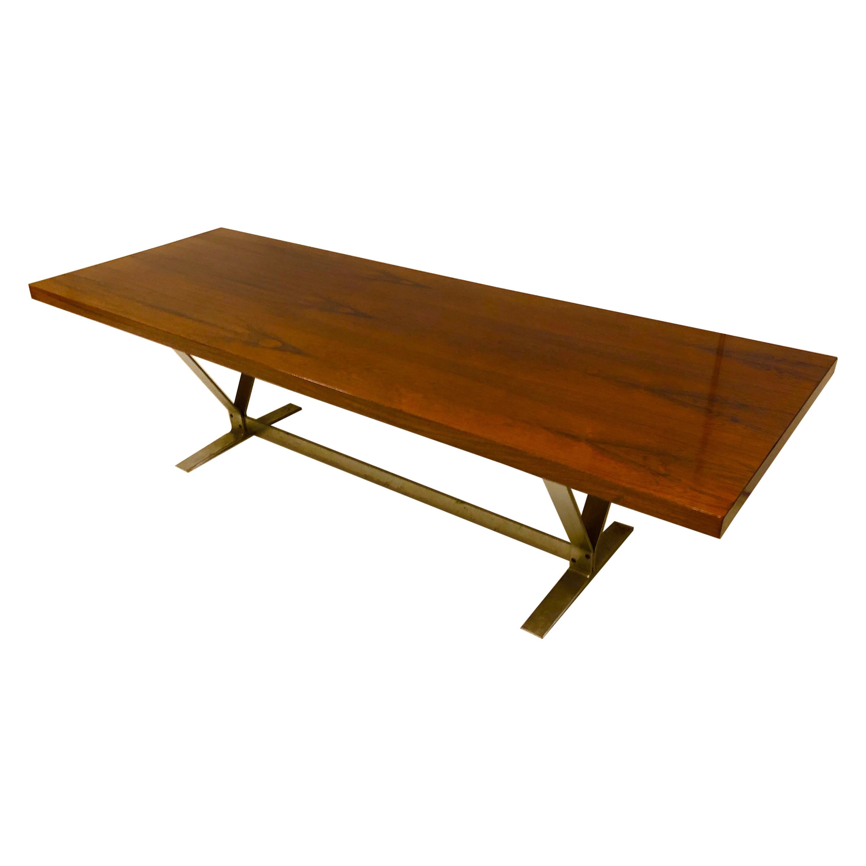Danish Rosewood and Steel Coffee Table