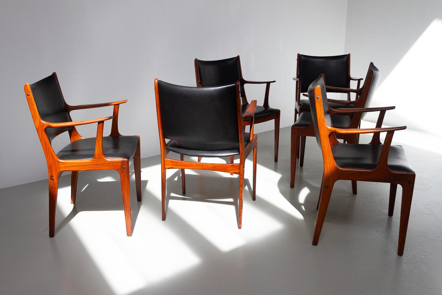 Dänische Palisander-Sessel von Johannes Andersen für Uldum Møbler, 1960er Jahre. 6er-Set im Angebot 5