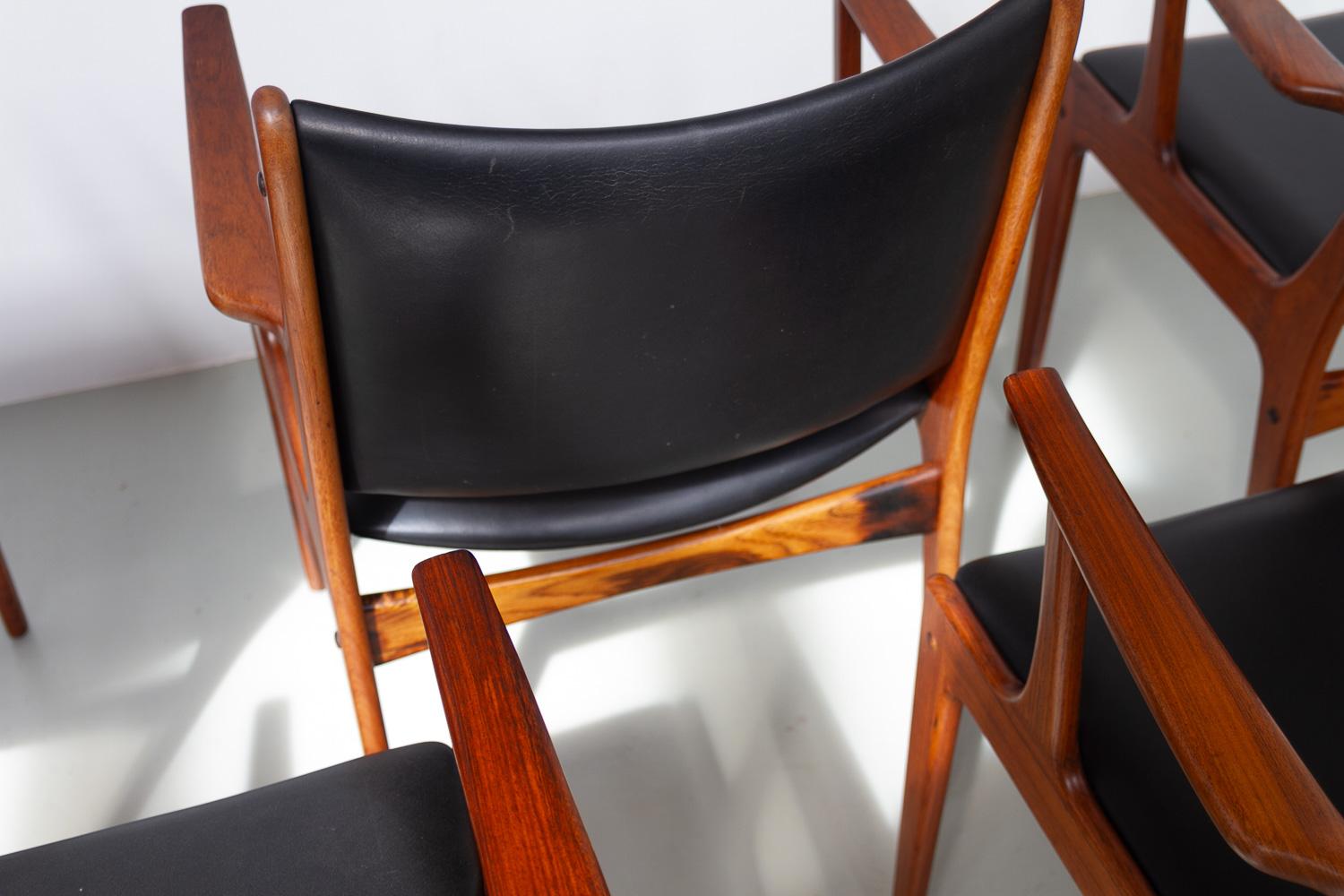 Dänische Palisander-Sessel von Johannes Andersen für Uldum Møbler, 1960er Jahre. 6er-Set im Angebot 8
