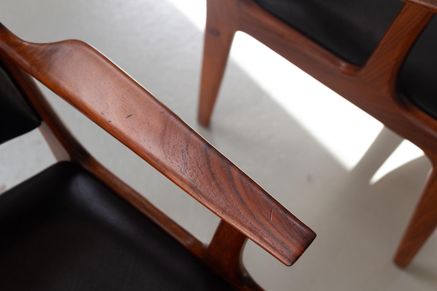 Dänische Palisander-Sessel von Johannes Andersen für Uldum Møbler, 1960er Jahre. 6er-Set im Angebot 11