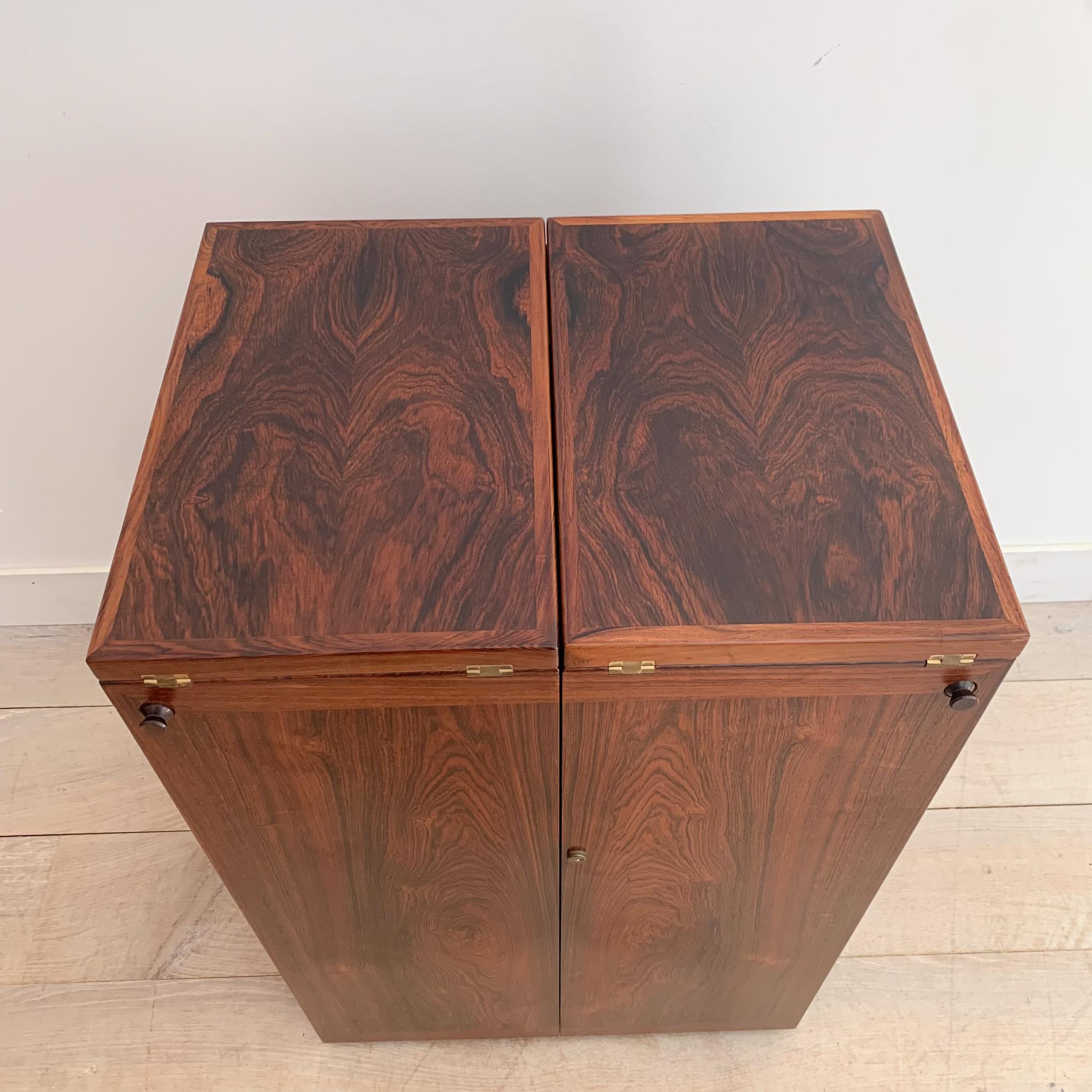 Mid-Century Modern Danish Rosewood Bar Cabinet by Reno Wahl Iversen for Dyrlund