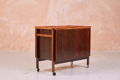 Danish Rosewood Bar Cart Trolley by Niels Erik Glasdam Jensen, Denmark, 1964