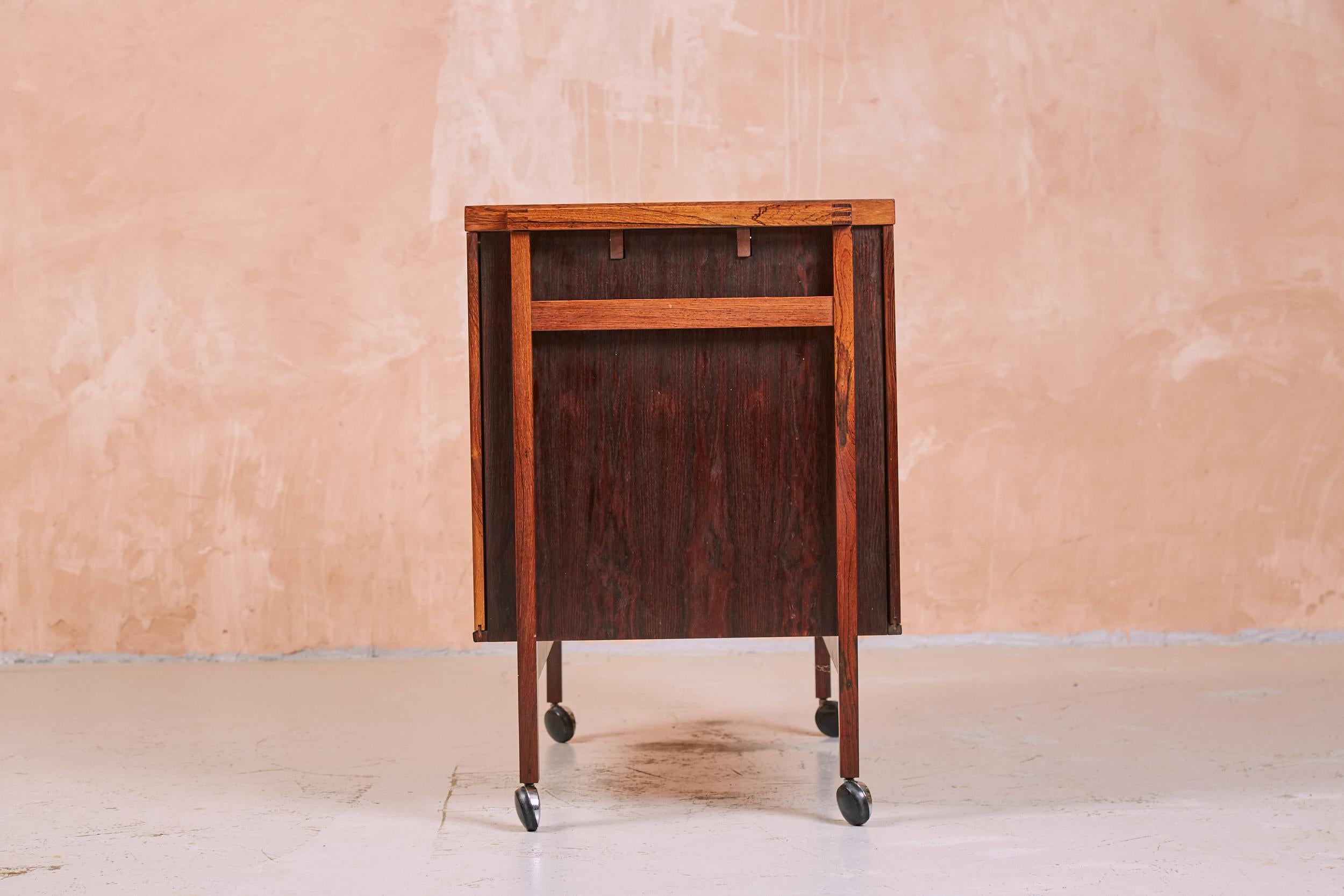 Mid-20th Century Danish Rosewood Bar Cart Trolley by Niels Erik Glasdam Jensen, Denmark, 1964 For Sale