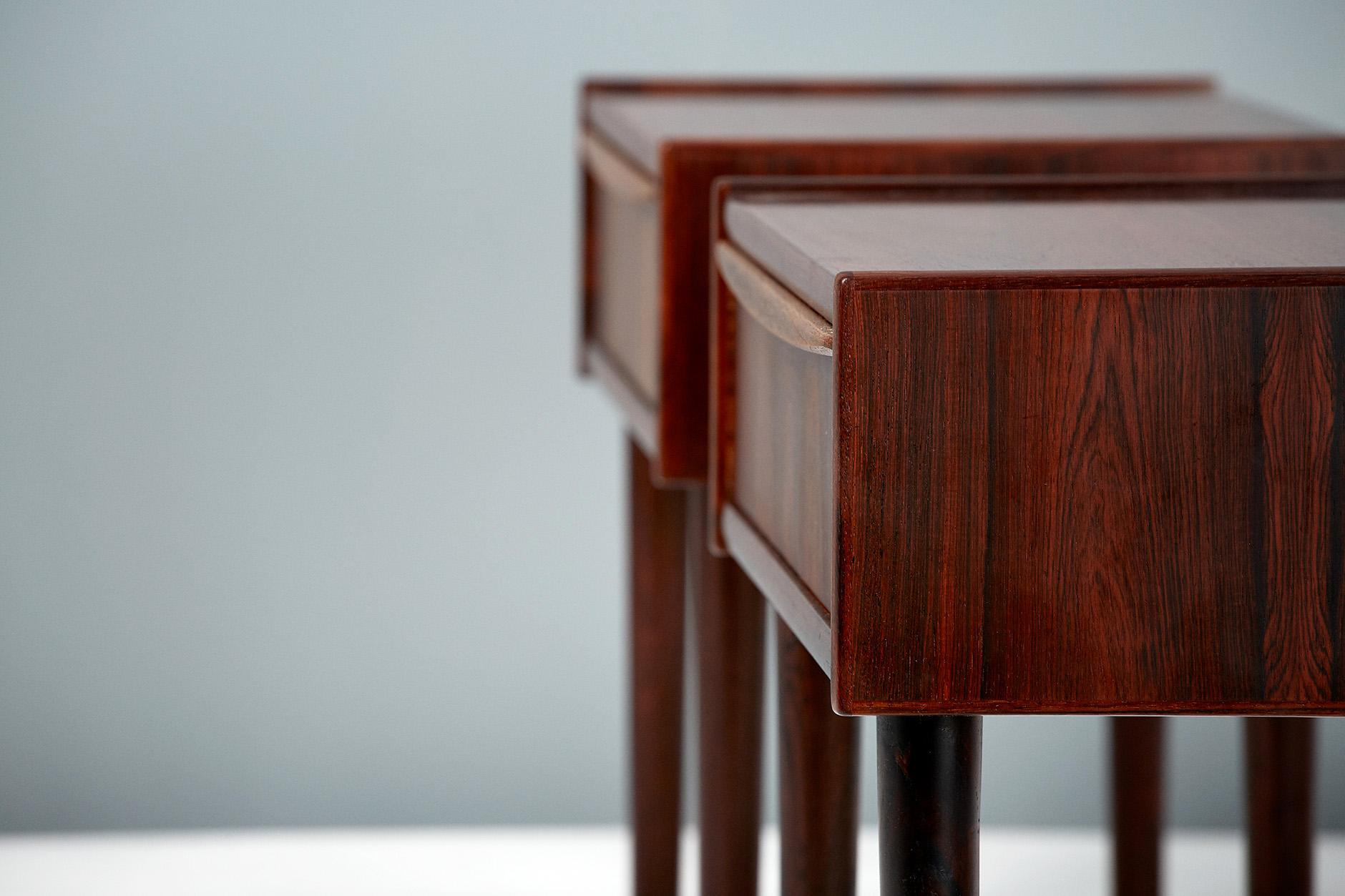 Mid-20th Century Danish Rosewood Bedside Cabinets, circa 1960 For Sale